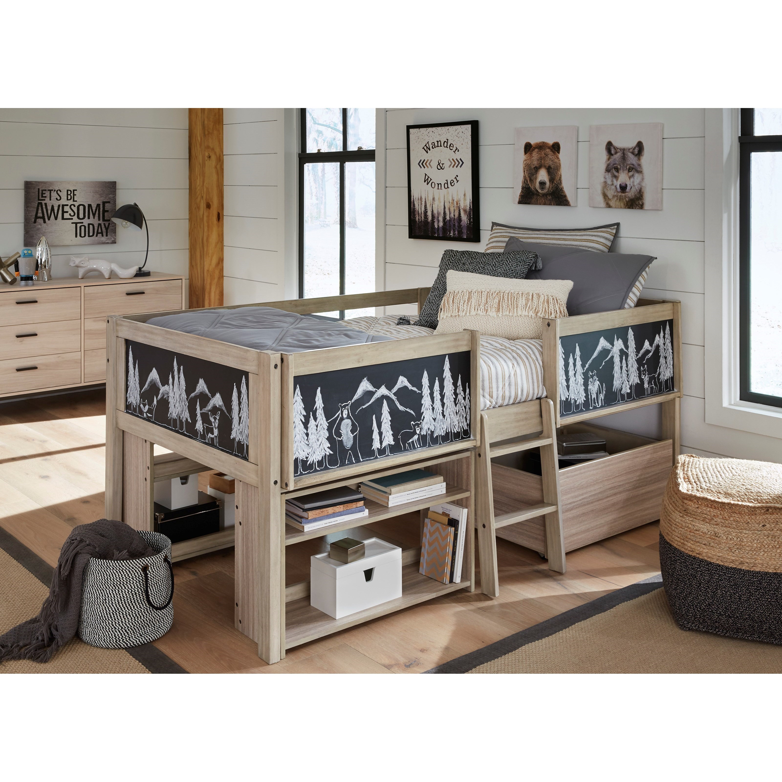 Signature Design by Ashley Wrenalyn Twin Loft Bed with Under Bed