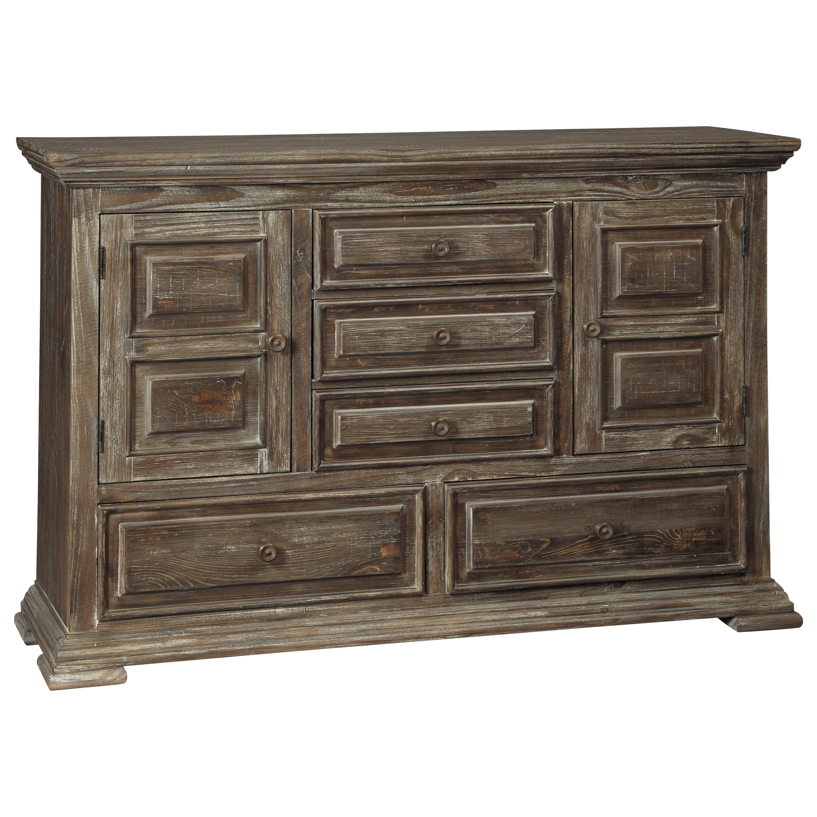 Signature Design by Ashley Wyndahl Rustic Lodge Style Dresser with Felt