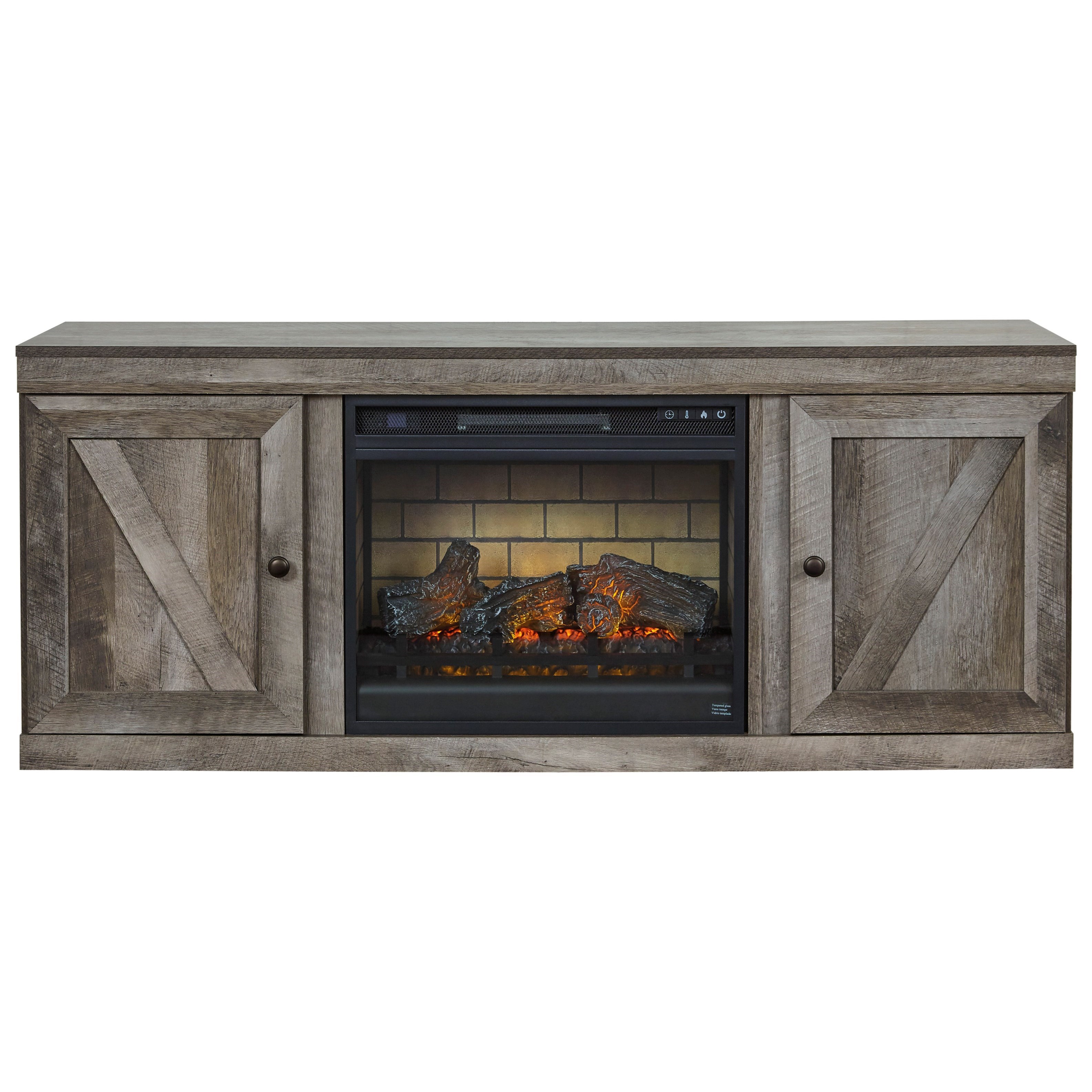 Signature Design by Ashley Wynnlow Large TV Stand w/ Fireplace Insert