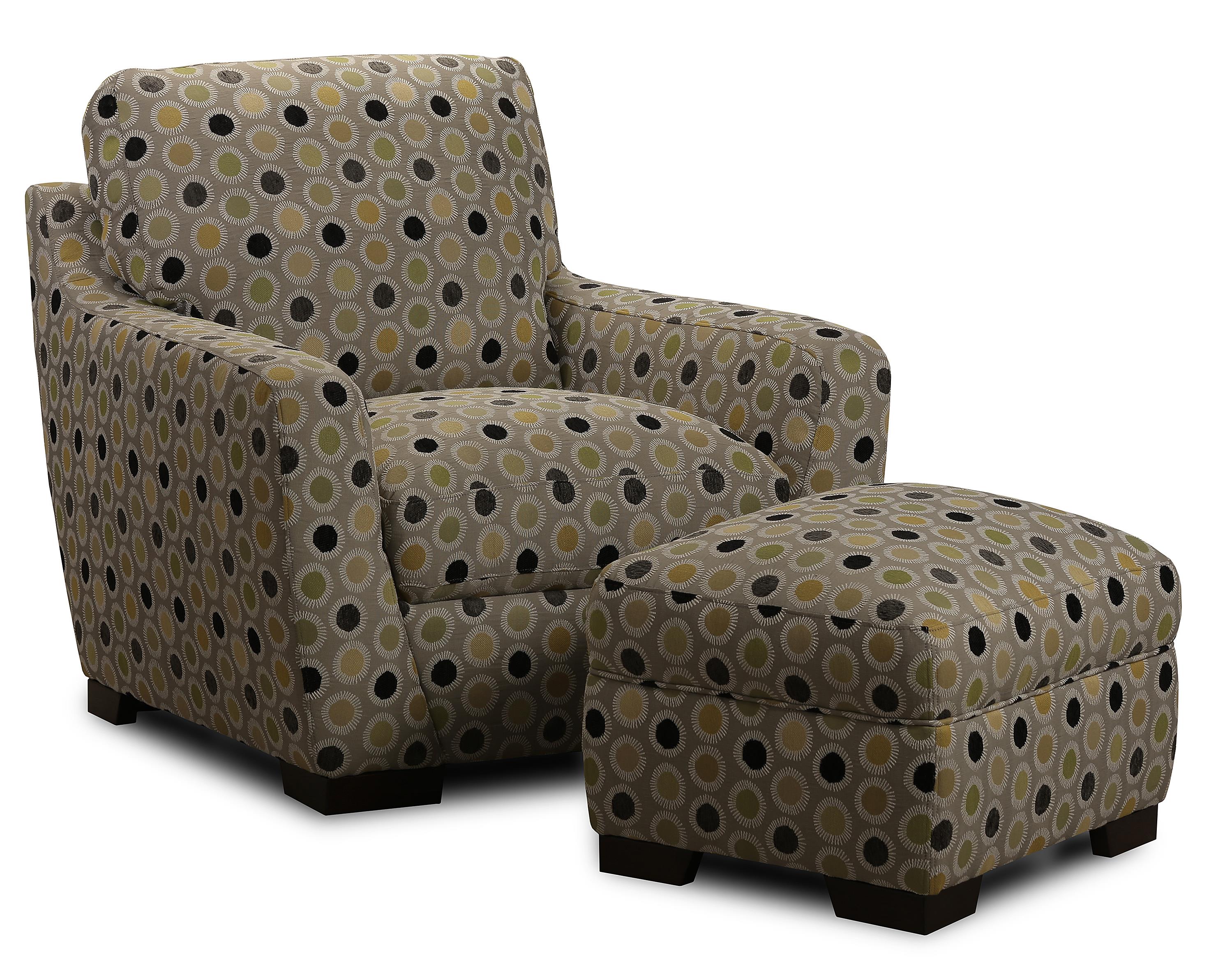 Patterned Accent Chair With Ottoman - Signature Design By Ashley