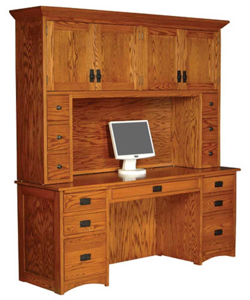 Simply Amish Prairie Mission GW2005CC Prairie Mission Computer Credenza and Hutch Mueller