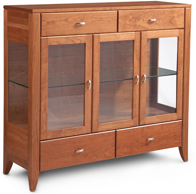 Simply Amish Justine SCDCJS3G Dining w/ Plain Glass Doors Mueller Furniture Servers