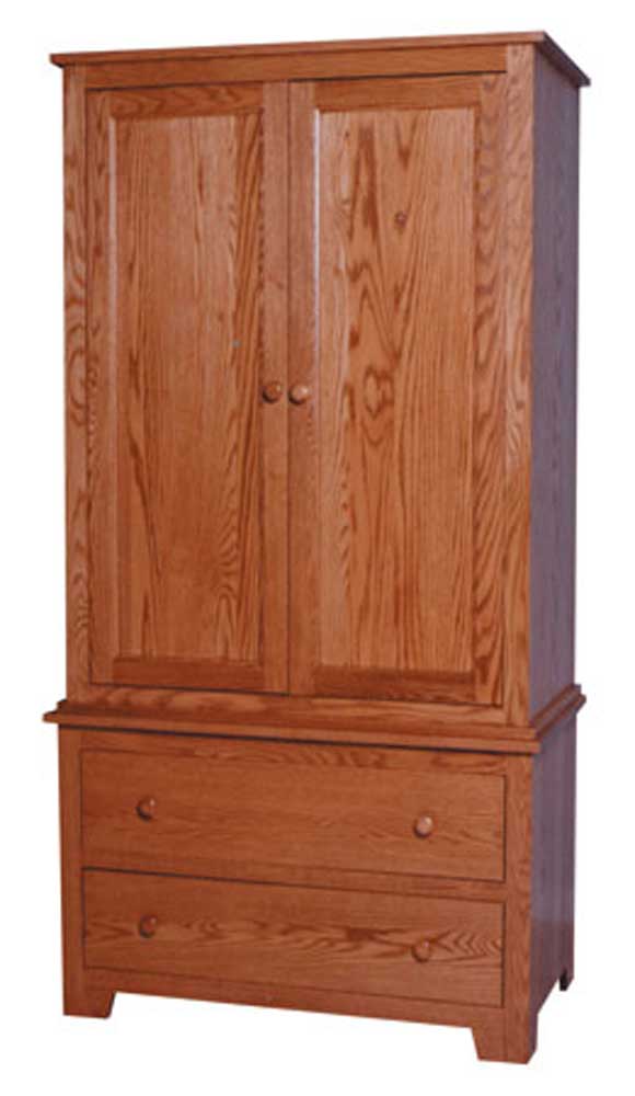 Simply Amish Shaker Amish Shaker Armoire on Chest Mueller Furniture