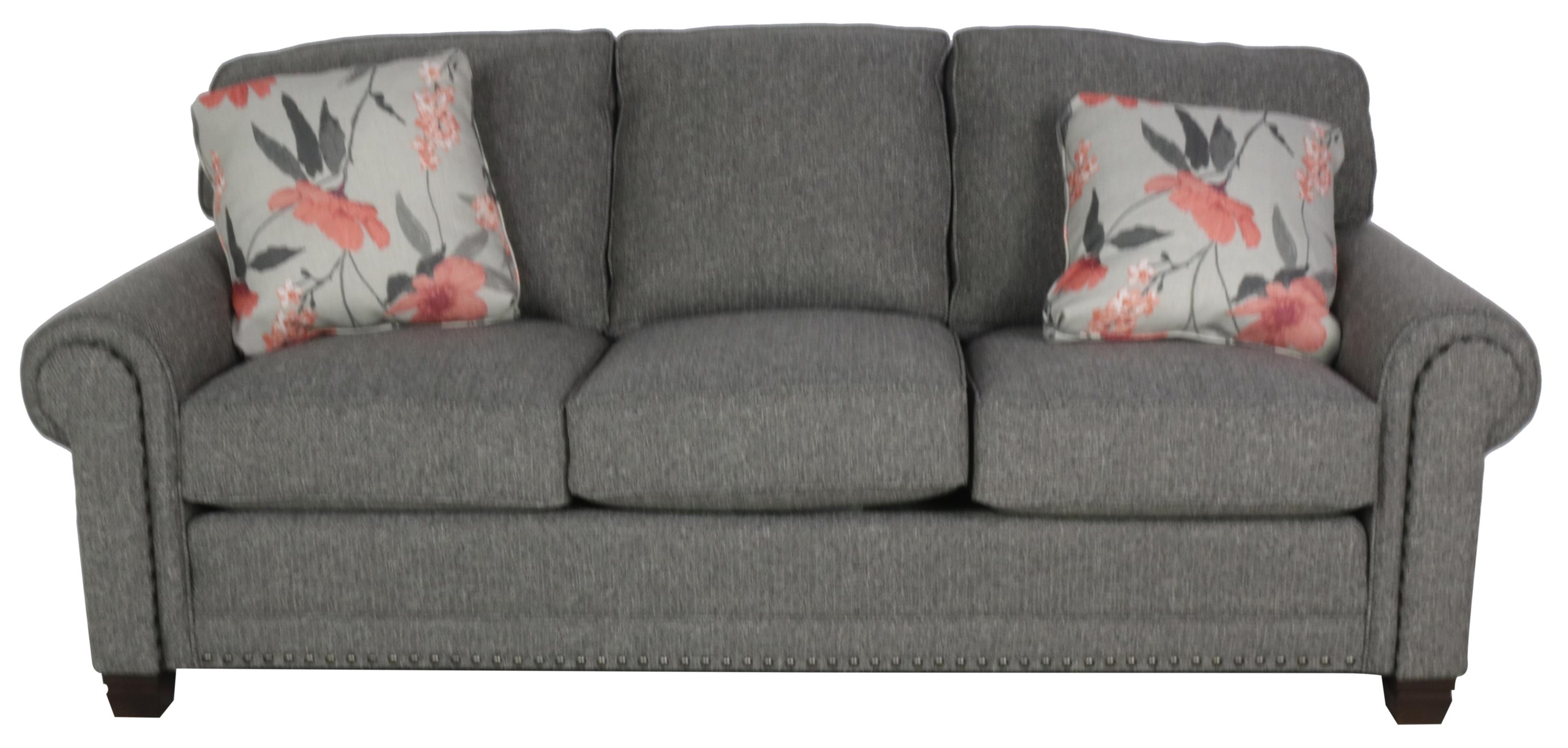 Smith Brothers 393 Traditional Stationary Sofa with Nailhead Trim