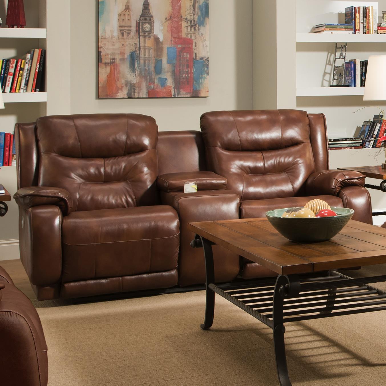 Southern Motion Crescent Double Reclining Console Sofa
