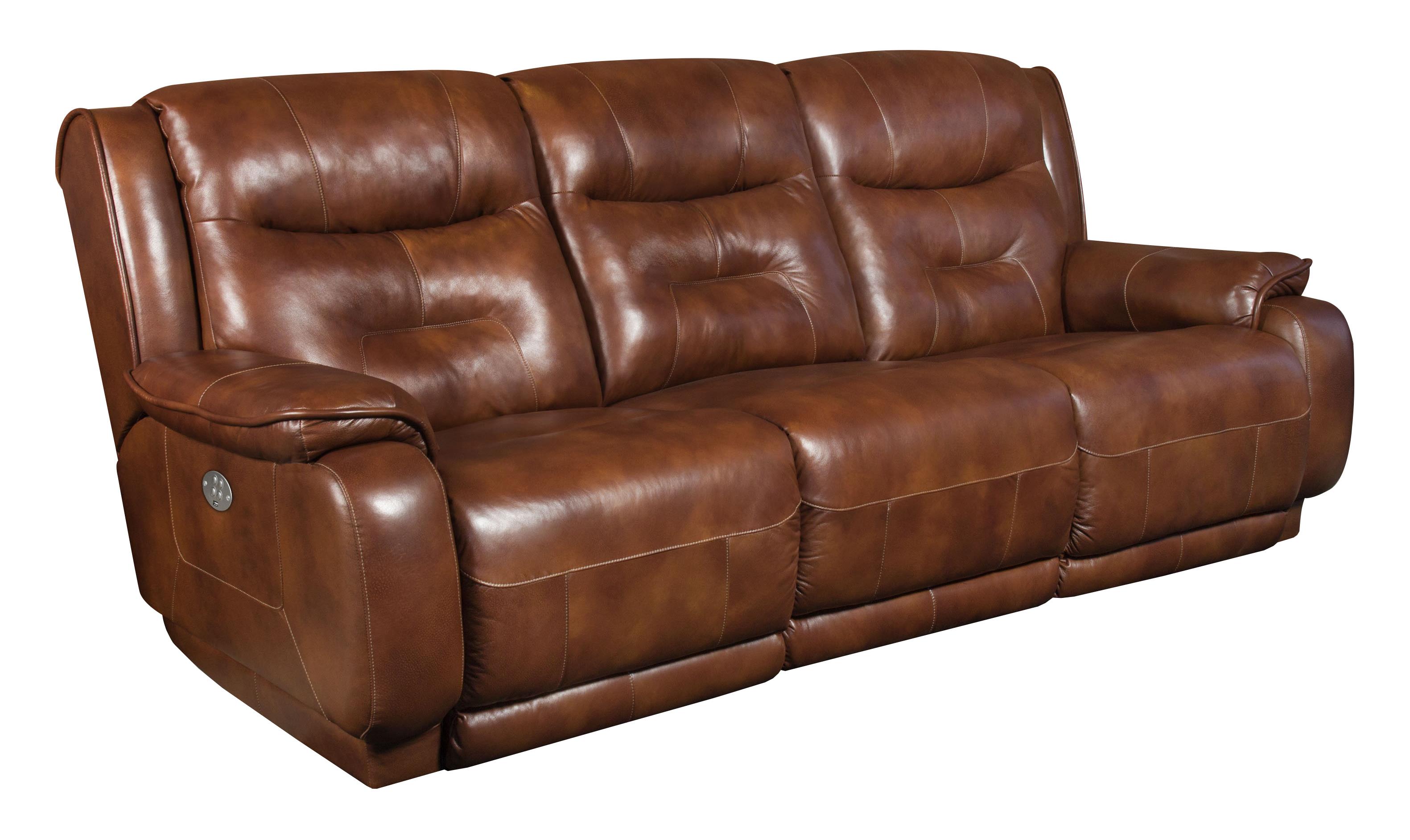 Southern Motion Crescent Double Reclining Sofa with Power