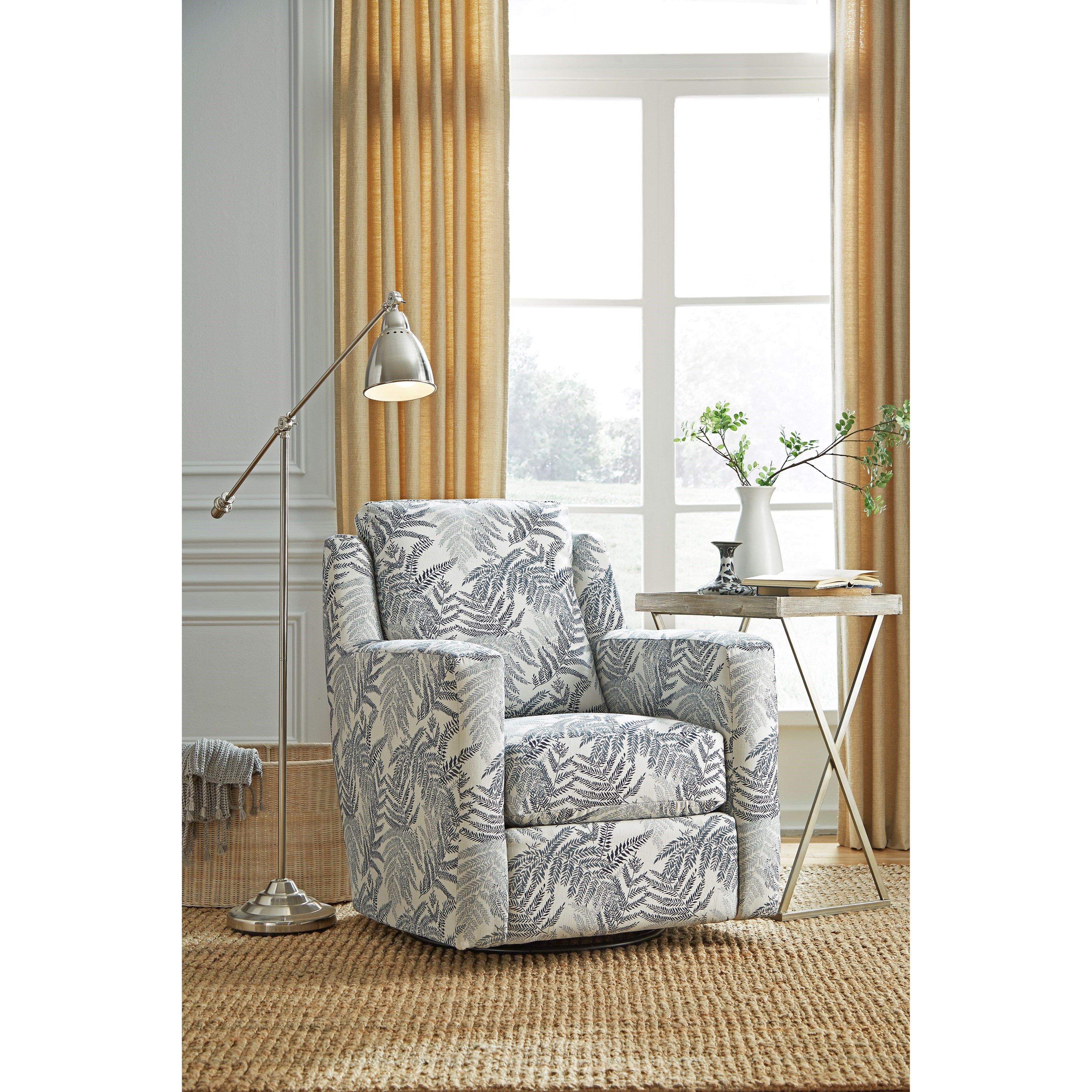 Southern Motion Diva Contemporary Swivel Glider with Track Arms
