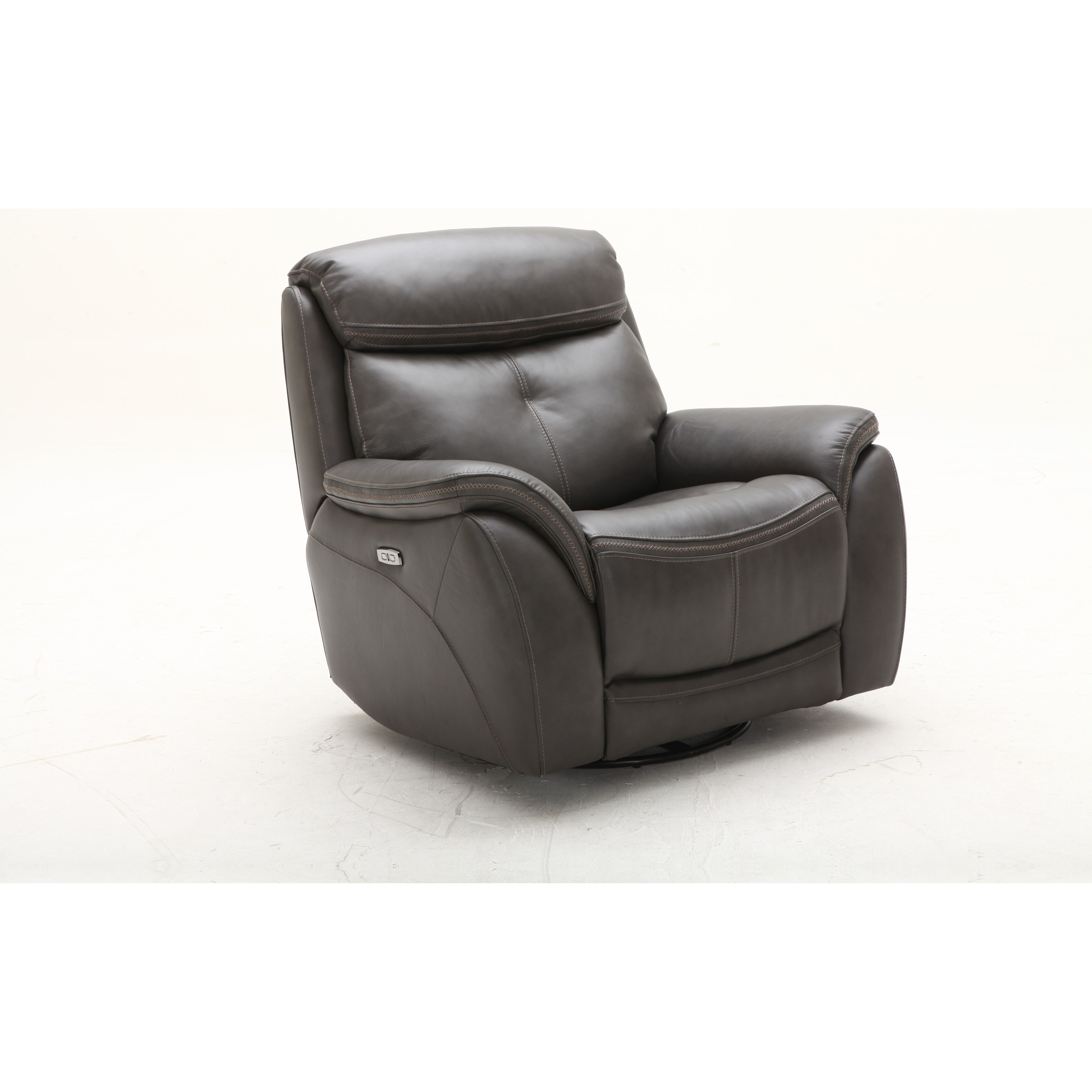 Homerun Contemporary Swivel Glider Power Headrest Recliner with USB