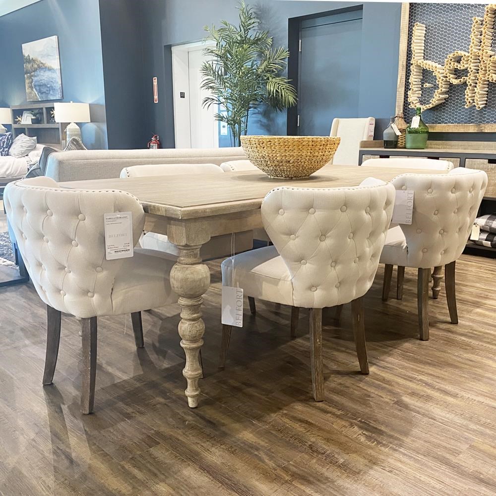 Southern Sky Home Bristol Bristol Table and Isabella Linen Chair 7 ...