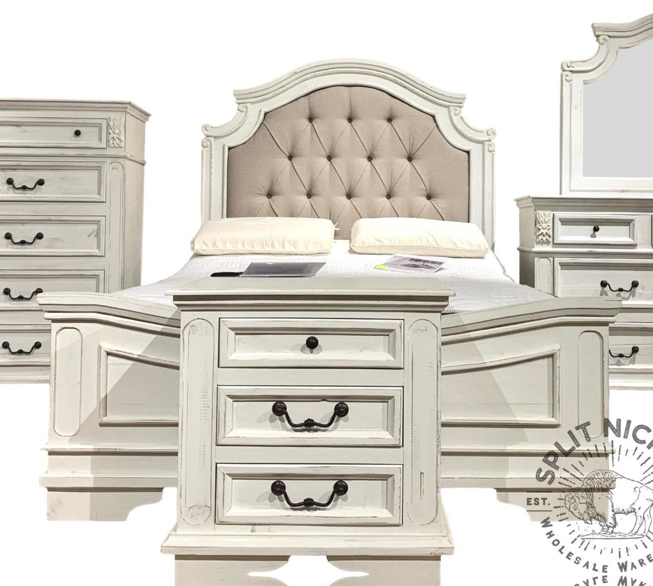 Split Nickel Freedom Solid Upholstered Tufted King Bed Dream Home