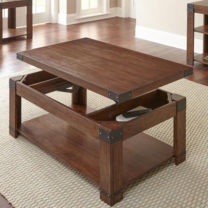 Steve Silver Arusha SILVAR200C Industrial Cocktail Table with LiftTop and Casters Household