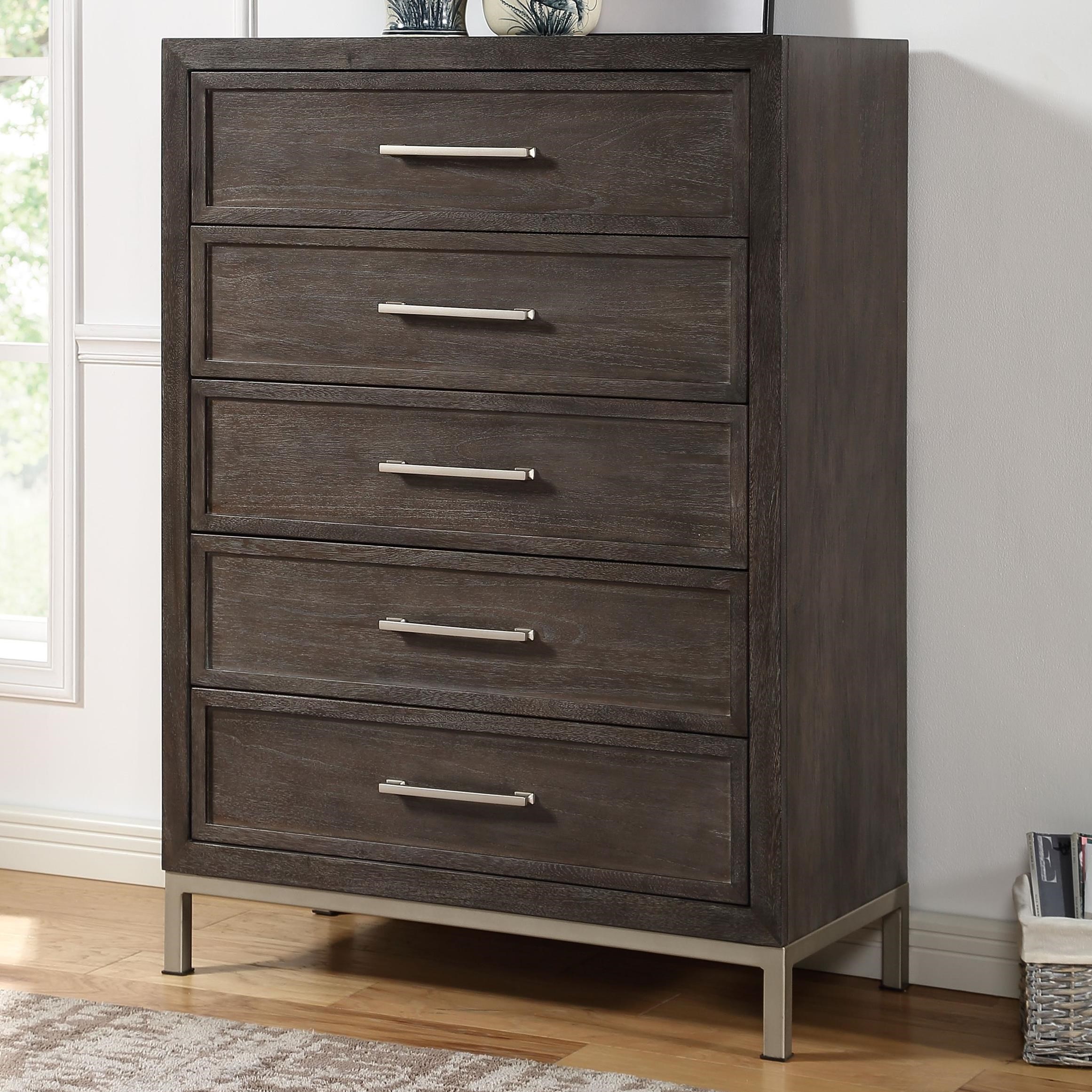 Steve Silver Broomfield Contemporary Wood/Metal 5Drawer Chest