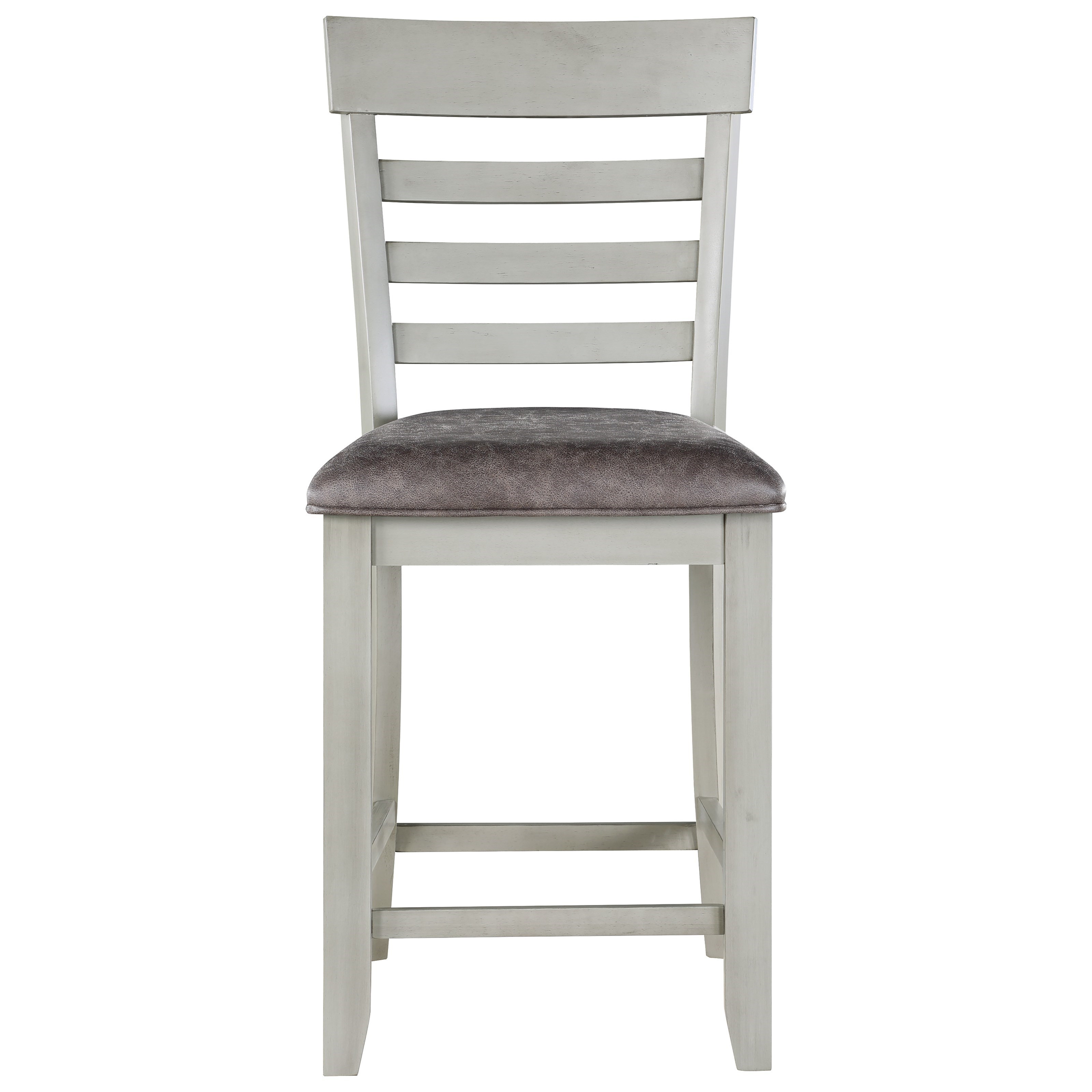 Steve Silver Hyland Ladder Back Counter Chair with Brown Faux Leather