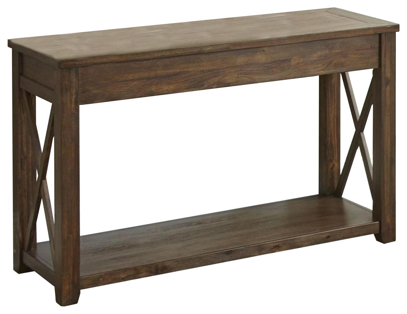 Rustic Farmhouse Sofa Table with Shelf Sadler's Home Furnishings
