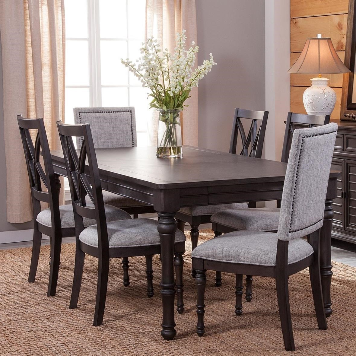 Steve Silver Transitional 7 Piece Dining Set with Removable