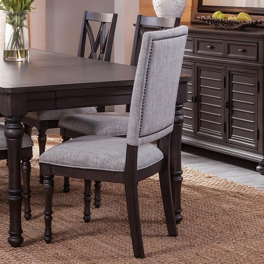 Steve Silver Transitional Side Chair with Upholstered Back