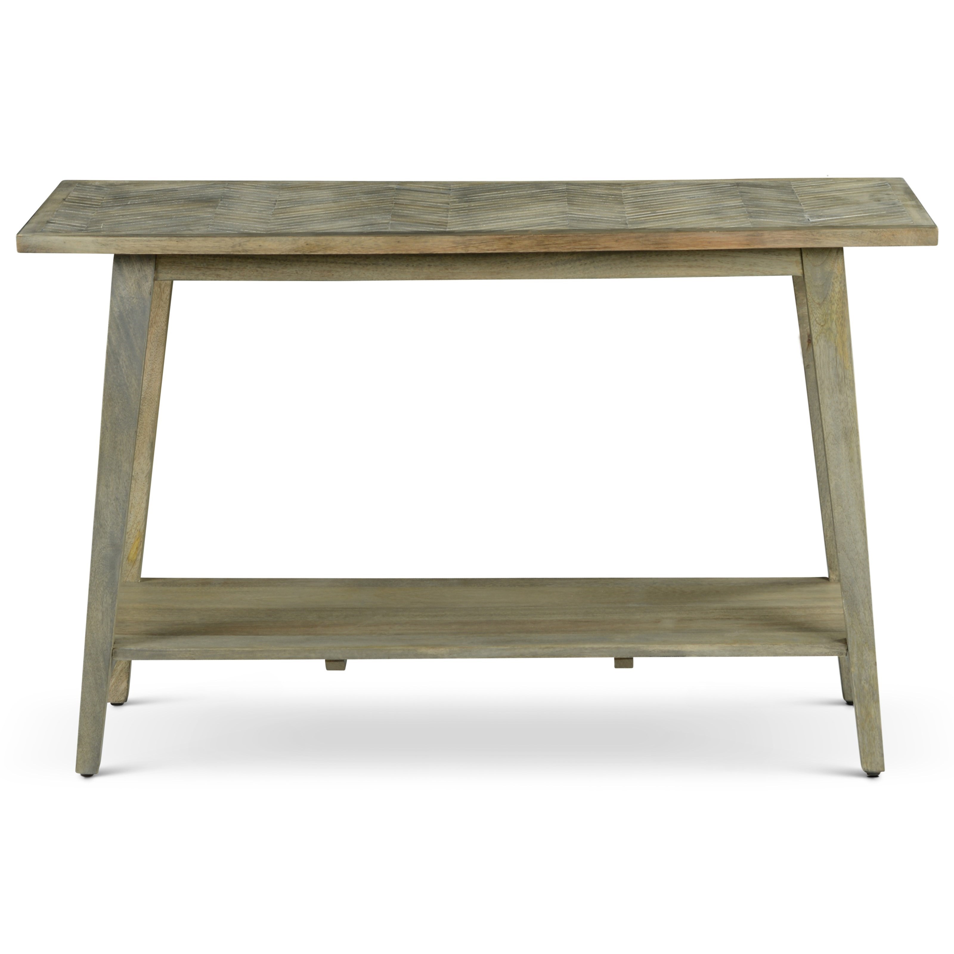 Steve Silver Milani MidCentury Modern Sofa Table with Herringbone