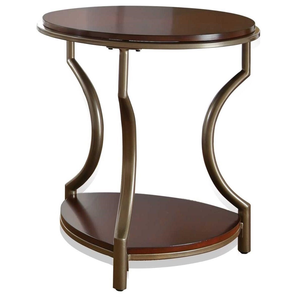 Steve Silver Miles Traditional Round End Table with Shelf Royal