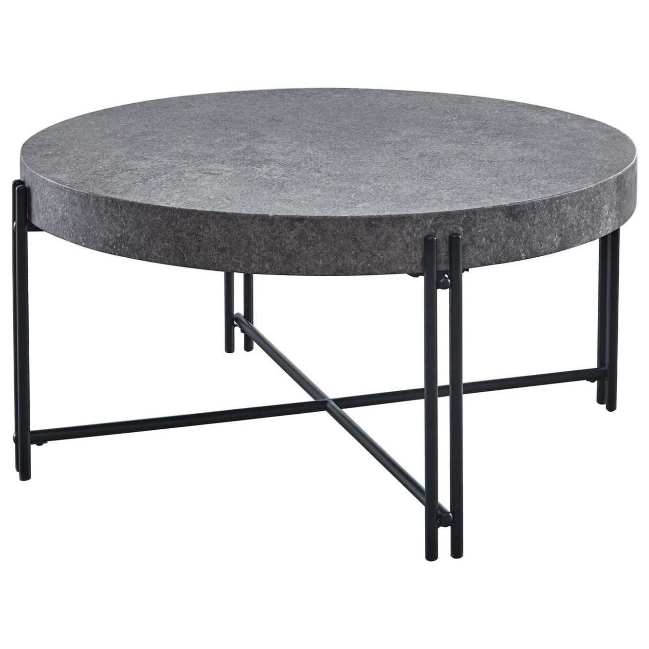 Steve Silver Contemporary Round Cocktail Table with Faux
