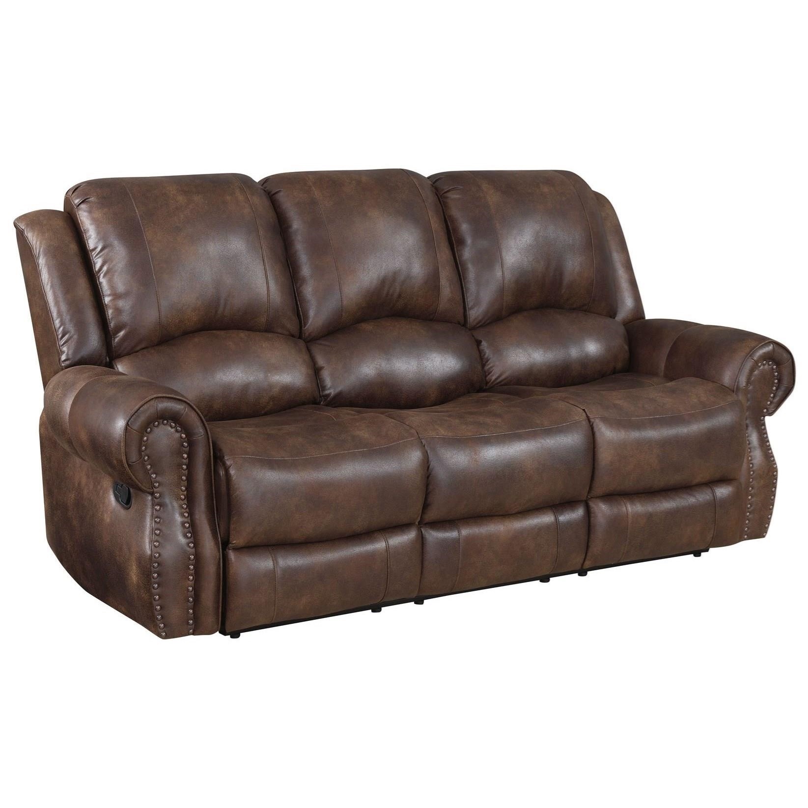 Steve Silver Navarro Faux Leather Manual Recliner Sofa A1 Furniture & Mattress Reclining Sofas