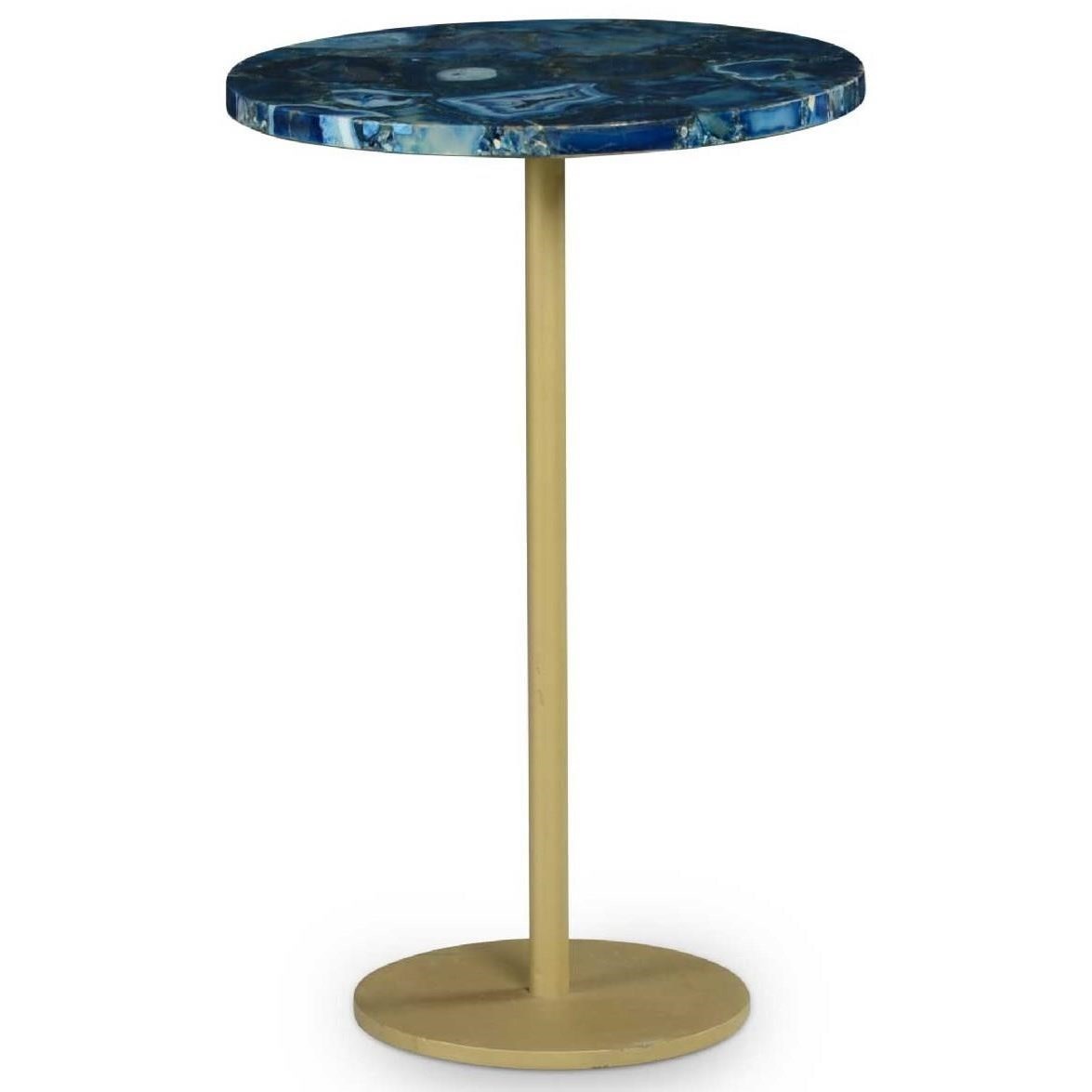 Steve Silver Oceana Contemporary Blue Agate Top Side Table Wayside