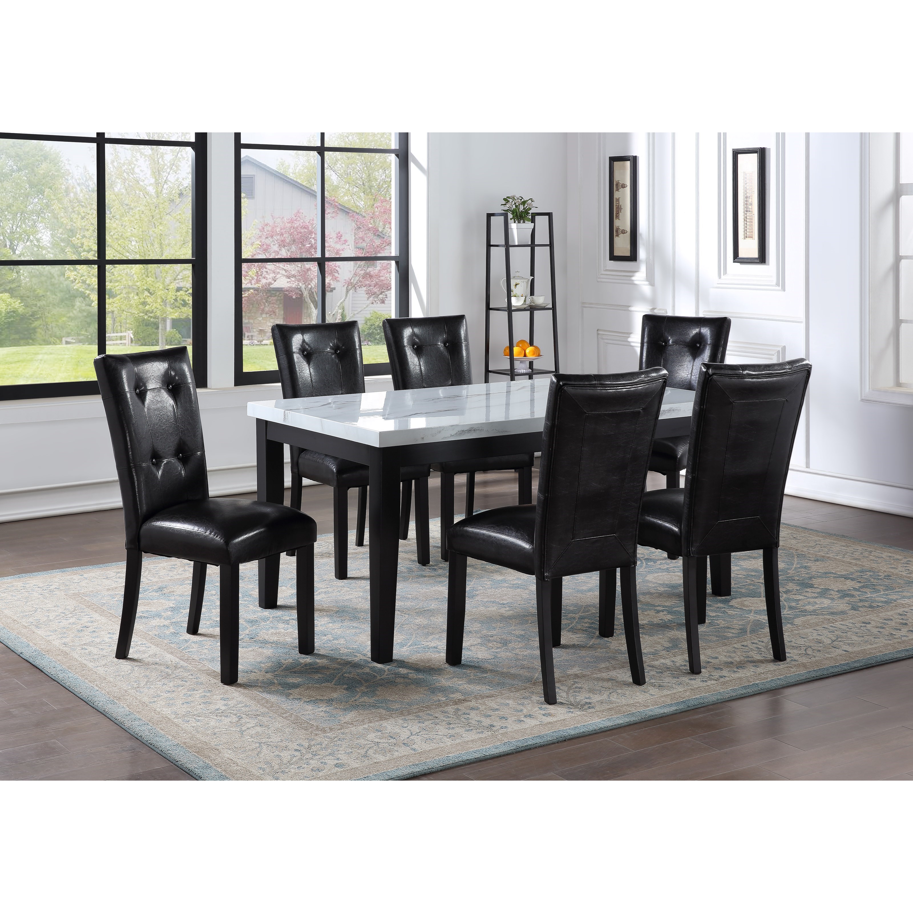 Steve Silver Sterling Transitional 7Piece Table and Chair Set with