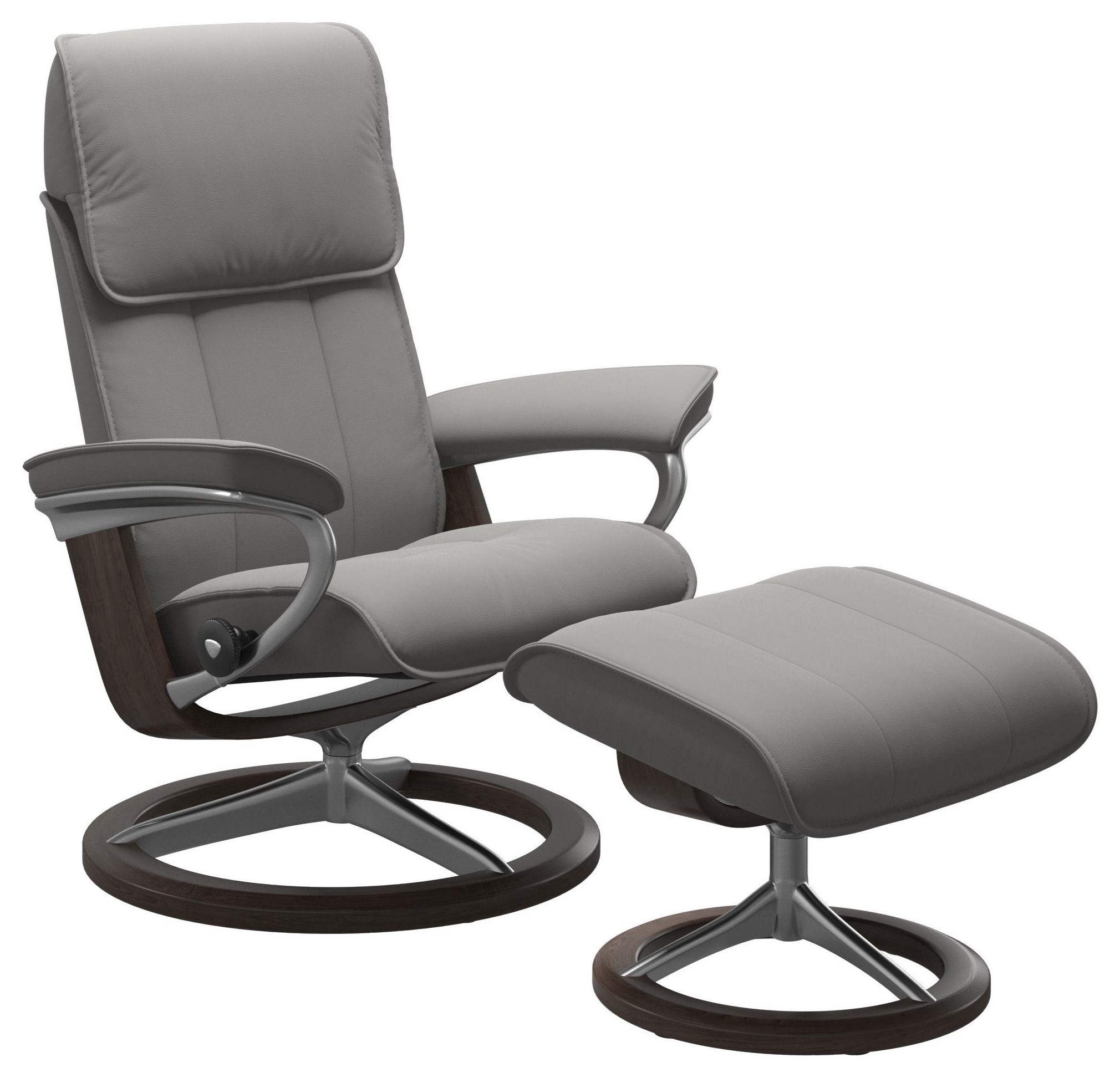 Stressless Admiral EK191002 Medium Reclining Chair and Ottoman with