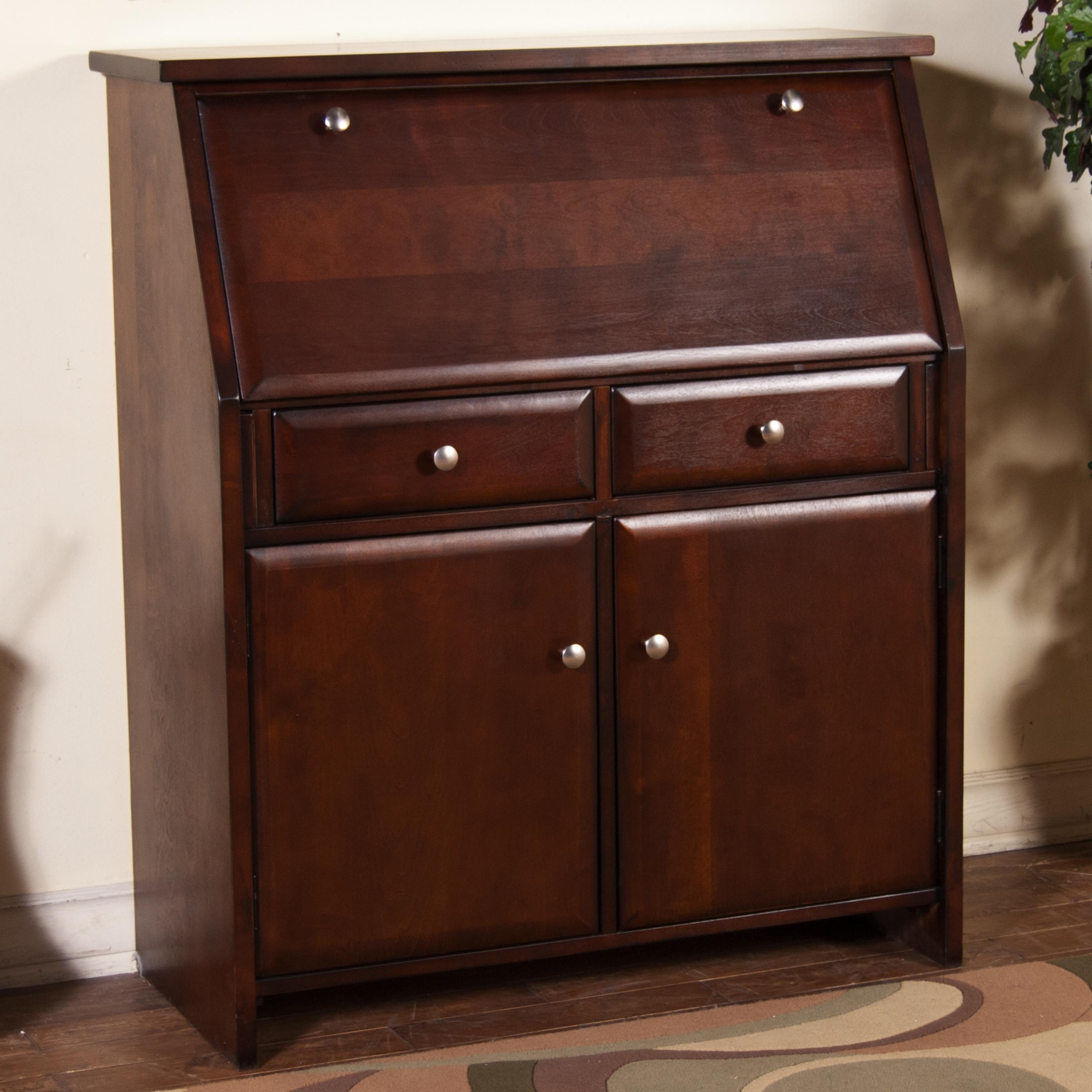 Sunny Designs Cappuccino 2939CA Drop Leaf Laptop Desk Armoire John V