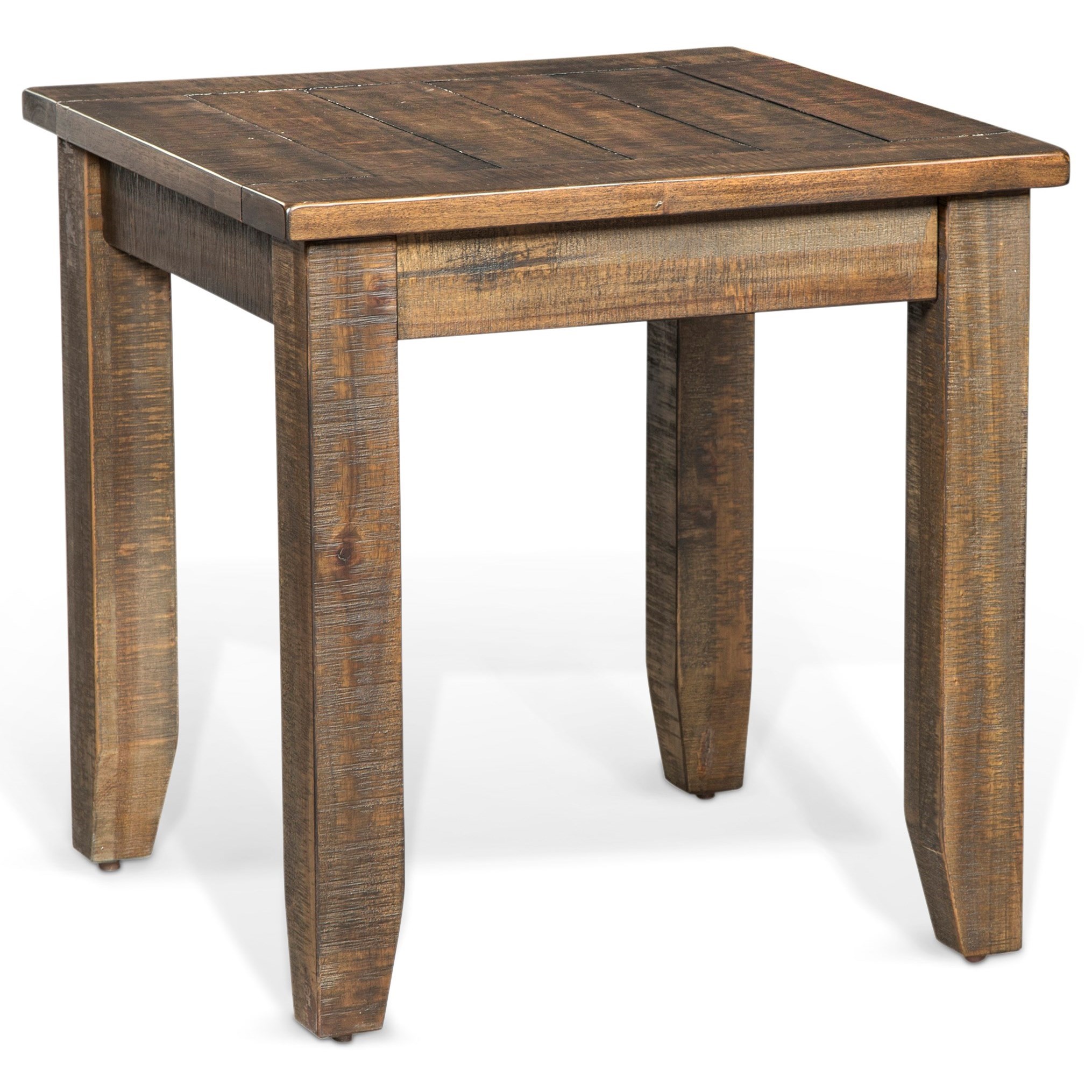 Sunny Designs Homestead 3292TLE Rustic Square End Table with Planked
