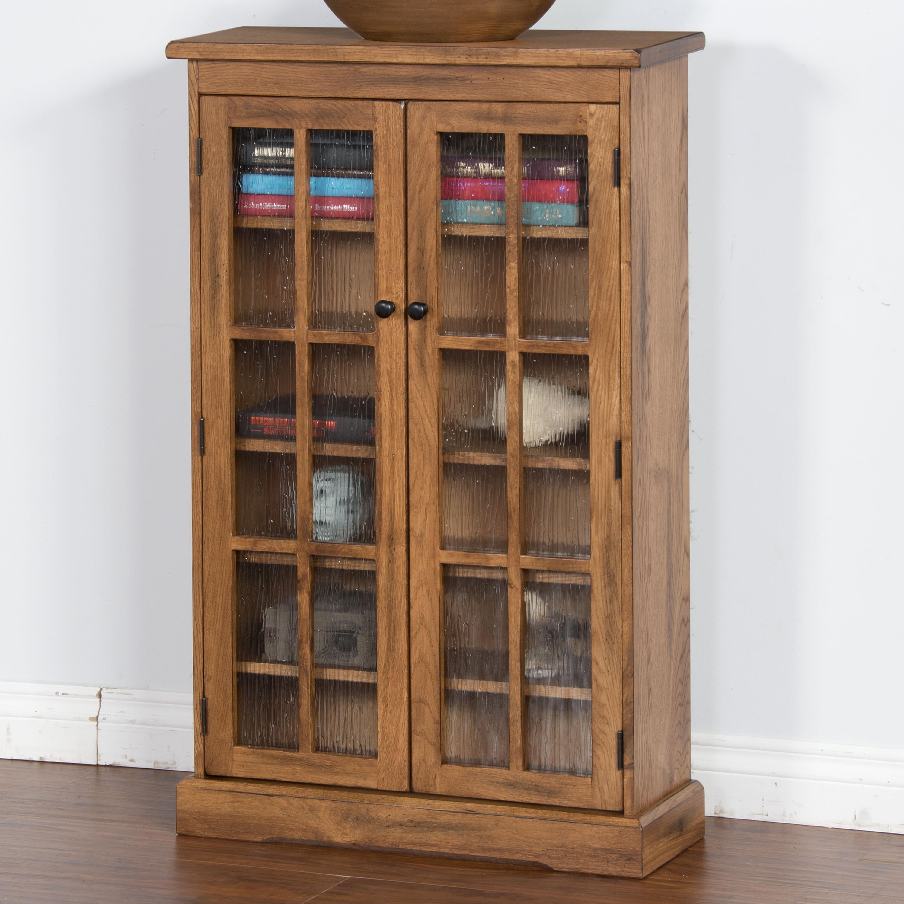 Sunny Designs Sedona Rustic Oak CD with Rainfall Glass Doors
