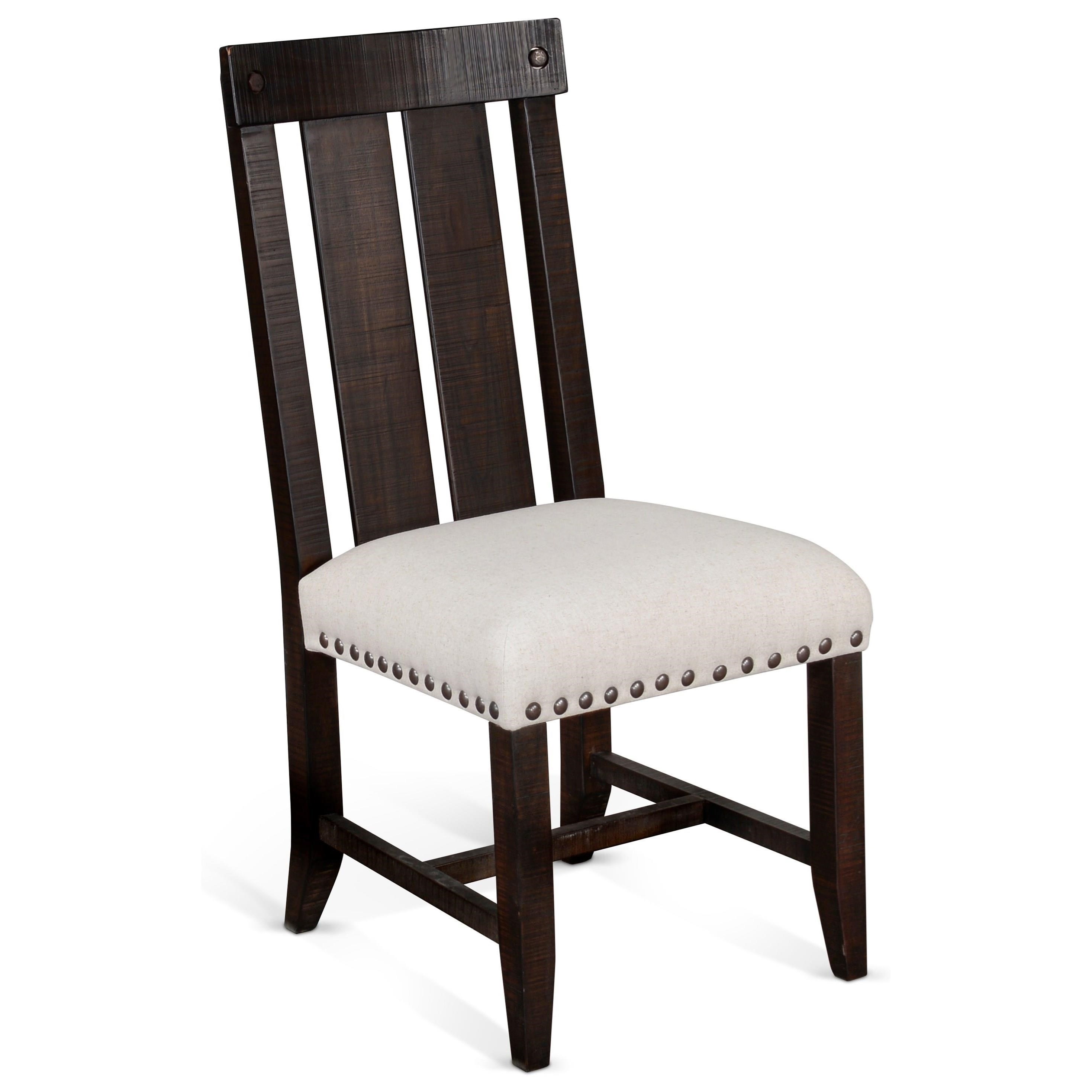 Sunny Designs Vivian Rustic Slat Back Dining Chair with Upholstered