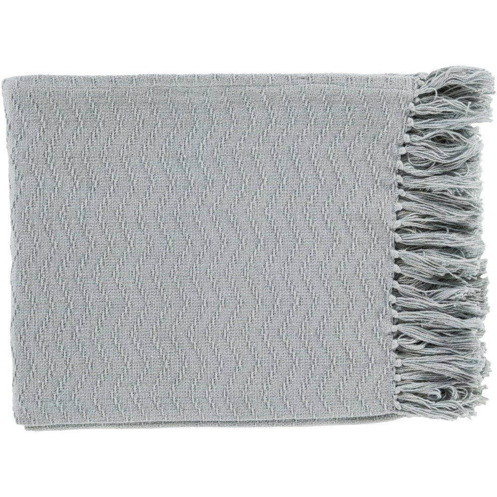 Surya Thelma THM60025060 Silver Gray Throw Blanket Corner Furniture