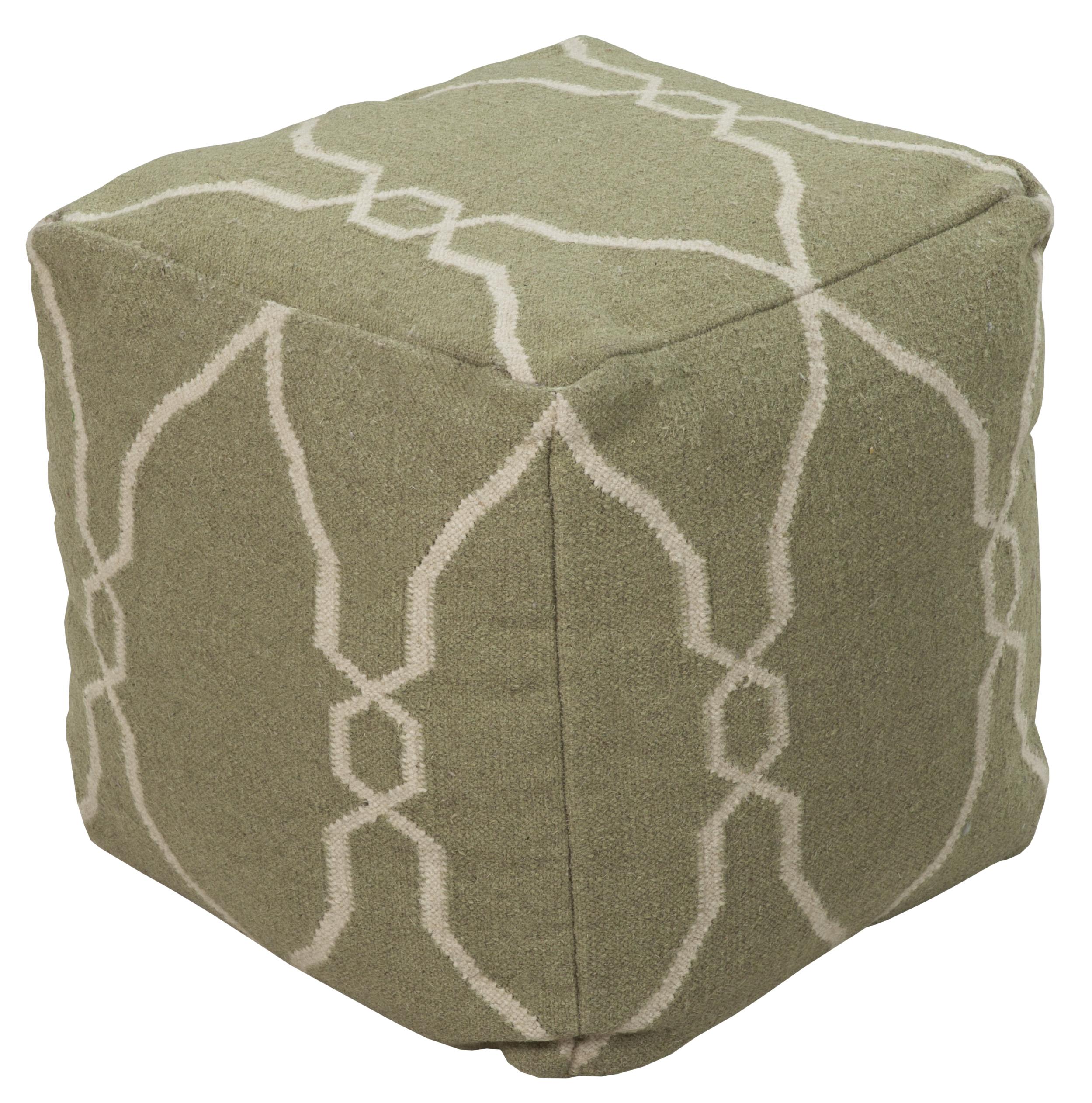 Surya Poufs POUF15 18"x18"x18" Pouf Corner Furniture Textiles Poufs