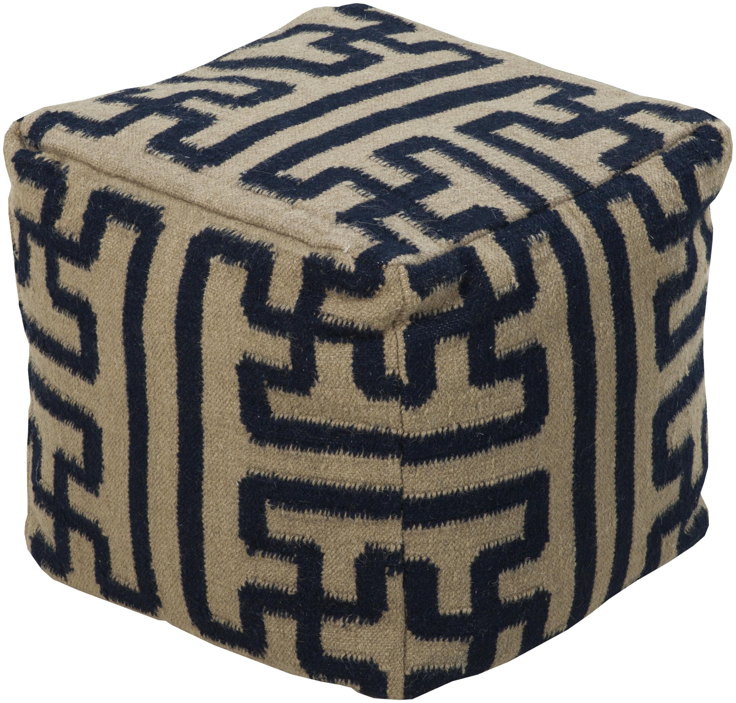 Surya Poufs 18"x18"x18" Pouf Belfort Furniture Textiles Poufs