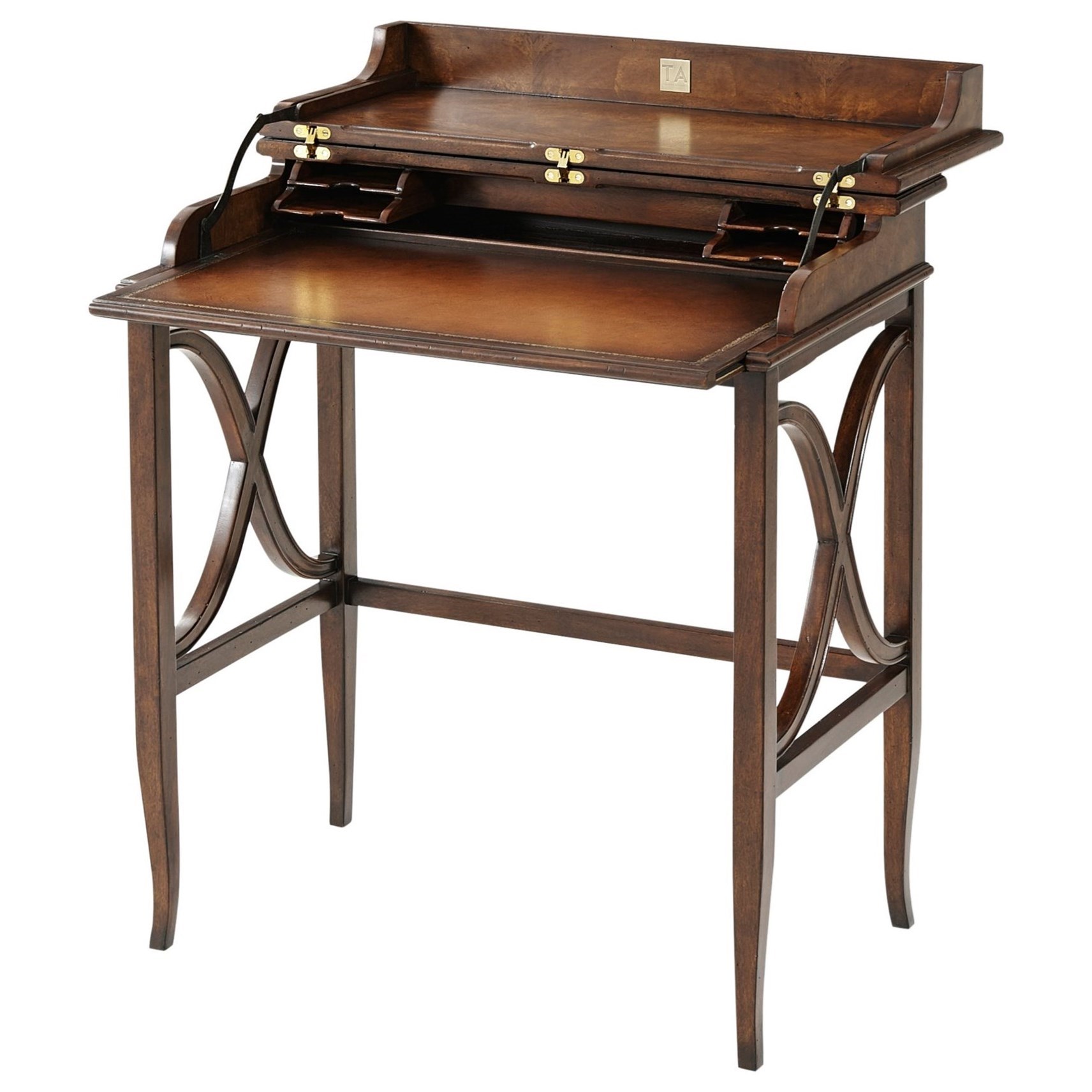 Theodore Alexander Brooksby Brooksby's Campaign Desk with Leather Inlay