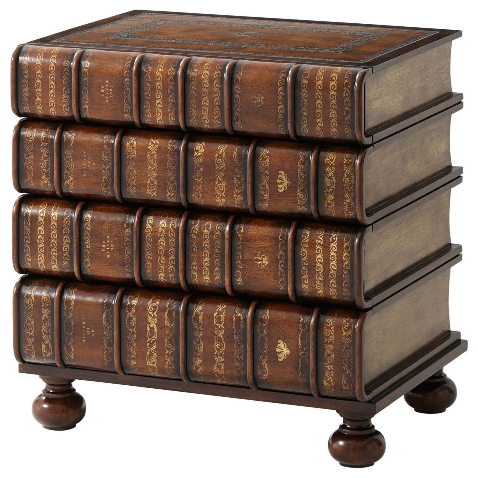 Hand Carved/Gilt Faux Book Chest