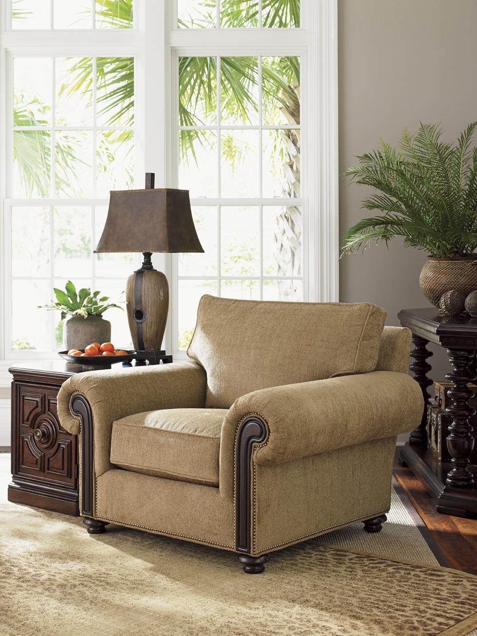 Tommy Bahama Home Tommy Bahama Upholstery Riversdale Chair with Rolled