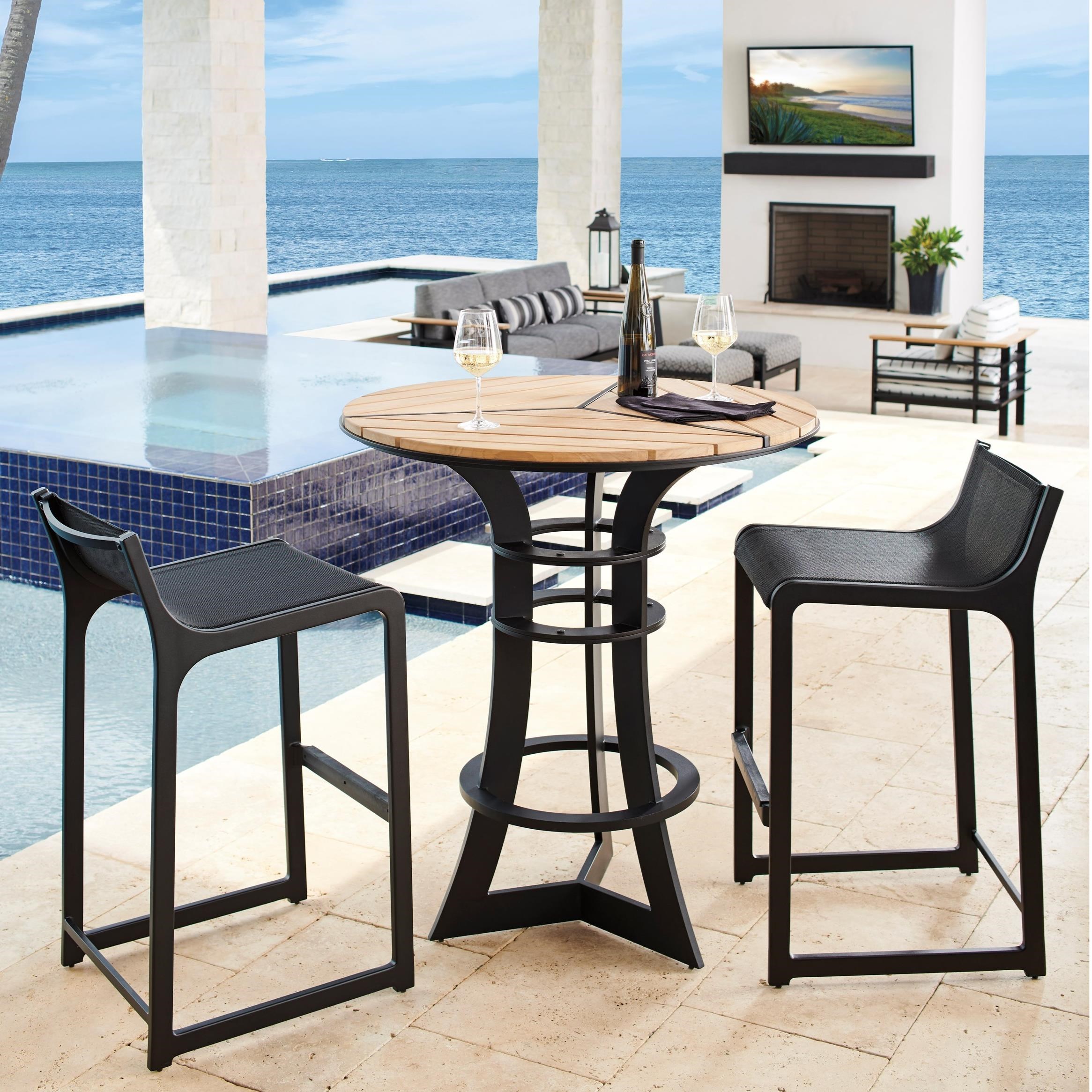 Tommy Bahama Outdoor Living South Beach 3940-873x1+3940-16x2 3-Piece Outdoor  Bistro Set w/ Bar Stools | Baer's Furniture | Outdoor Dining Set, image size:2331x2331