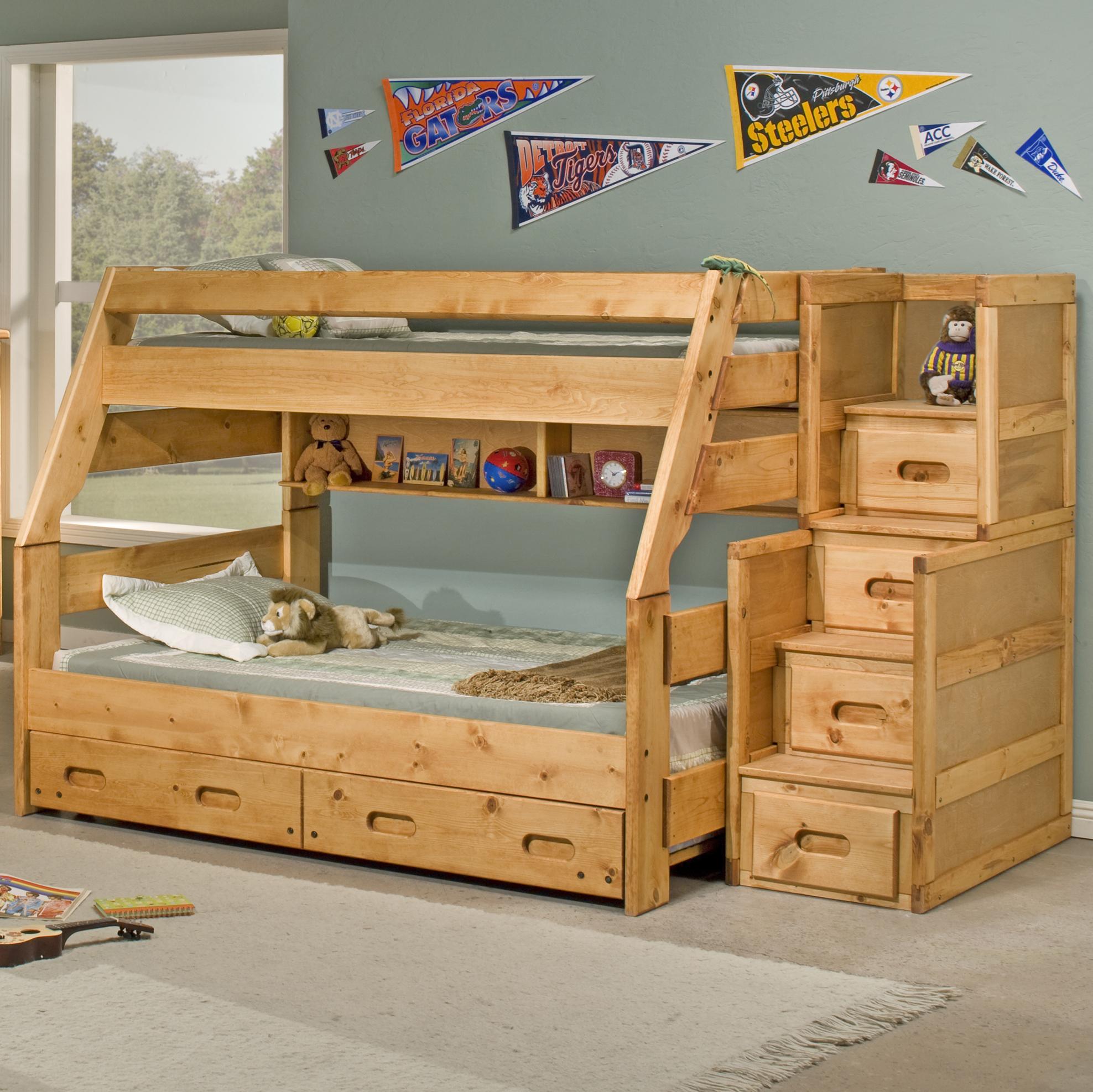Trendwood Bunkhouse Twin/Full High Sierra Bunk Bed Conlin's Furniture Bunk Beds