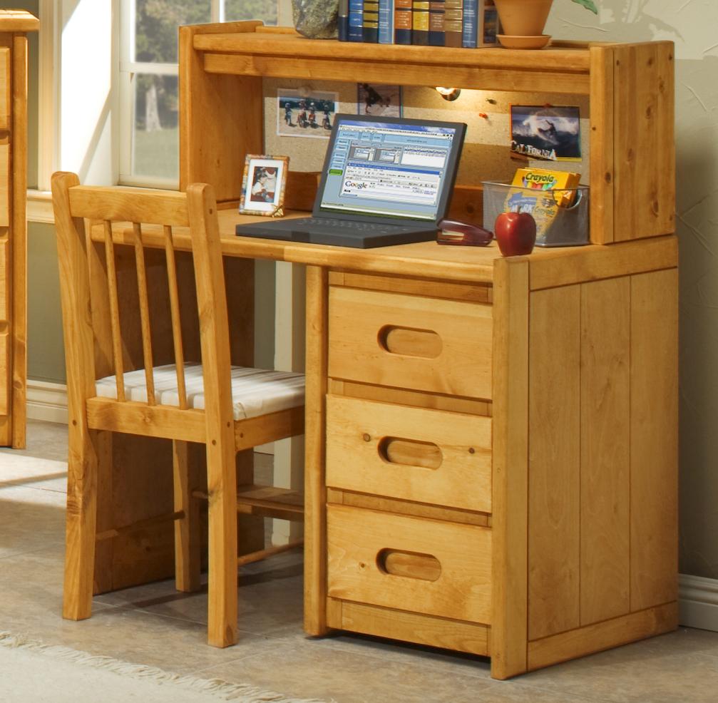 Trendwood Bunkhouse Single Pedestal Student Desk with Corral Hutch