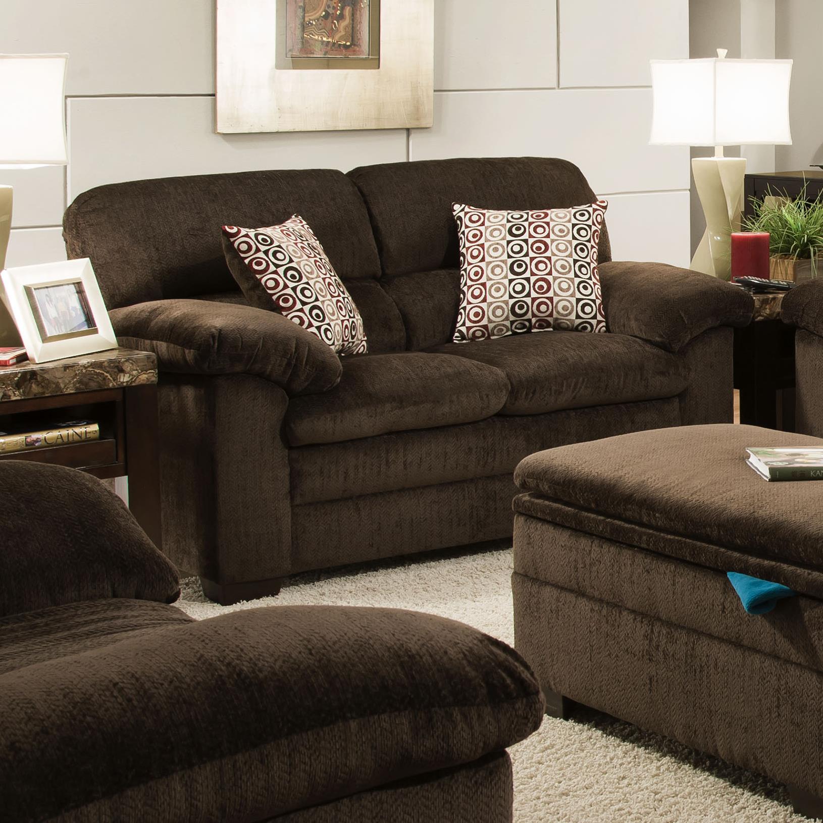 United Furniture Industries 3684 3684LOVESEAT Stationary Loveseat with