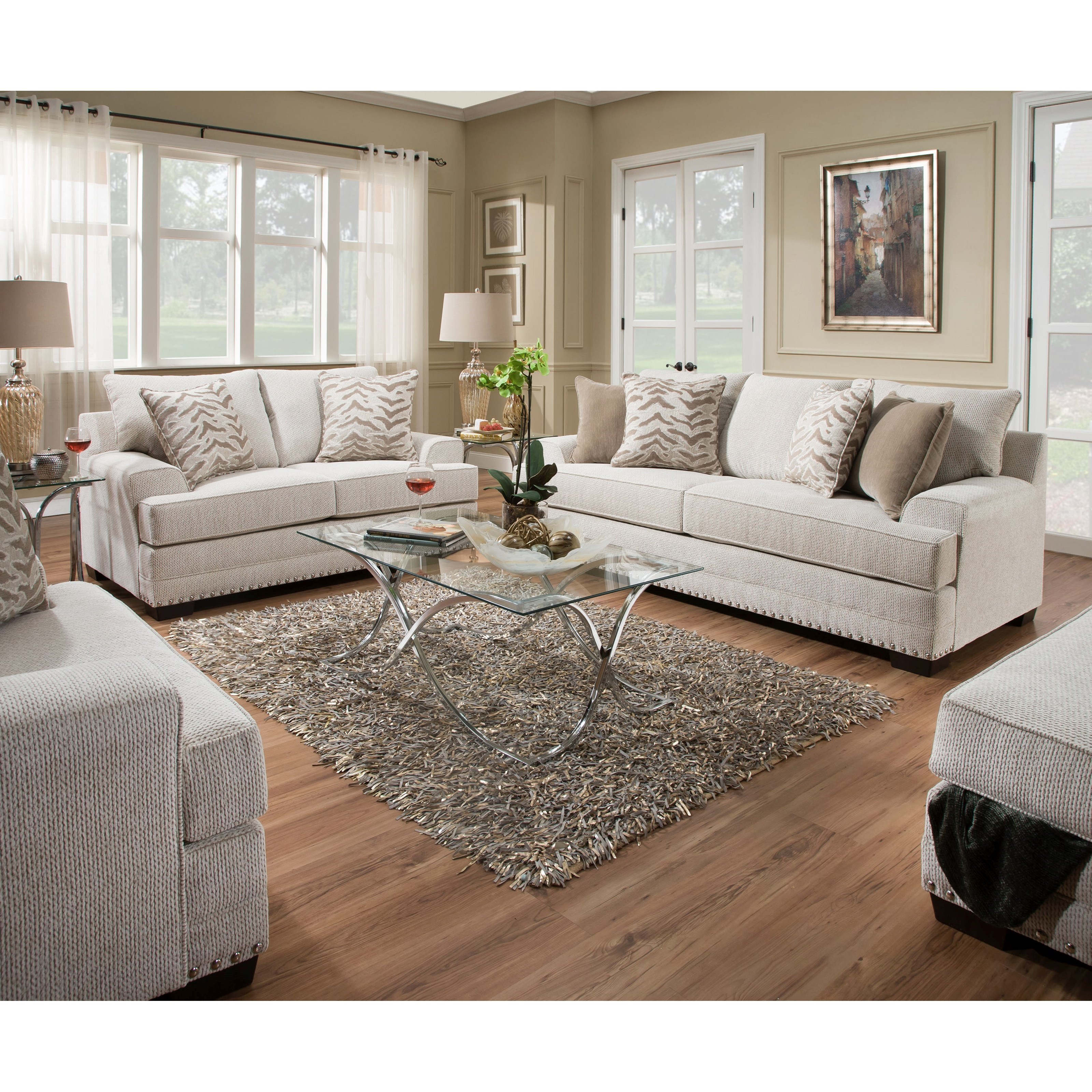 United Furniture Industries 6547BR 6547BRLoveseat Contemporary Love Seat with Nailhead Trim United Furniture Industries 6547BR 6547BRLoveseat Contemporary Love Seat with Nailhead Trim