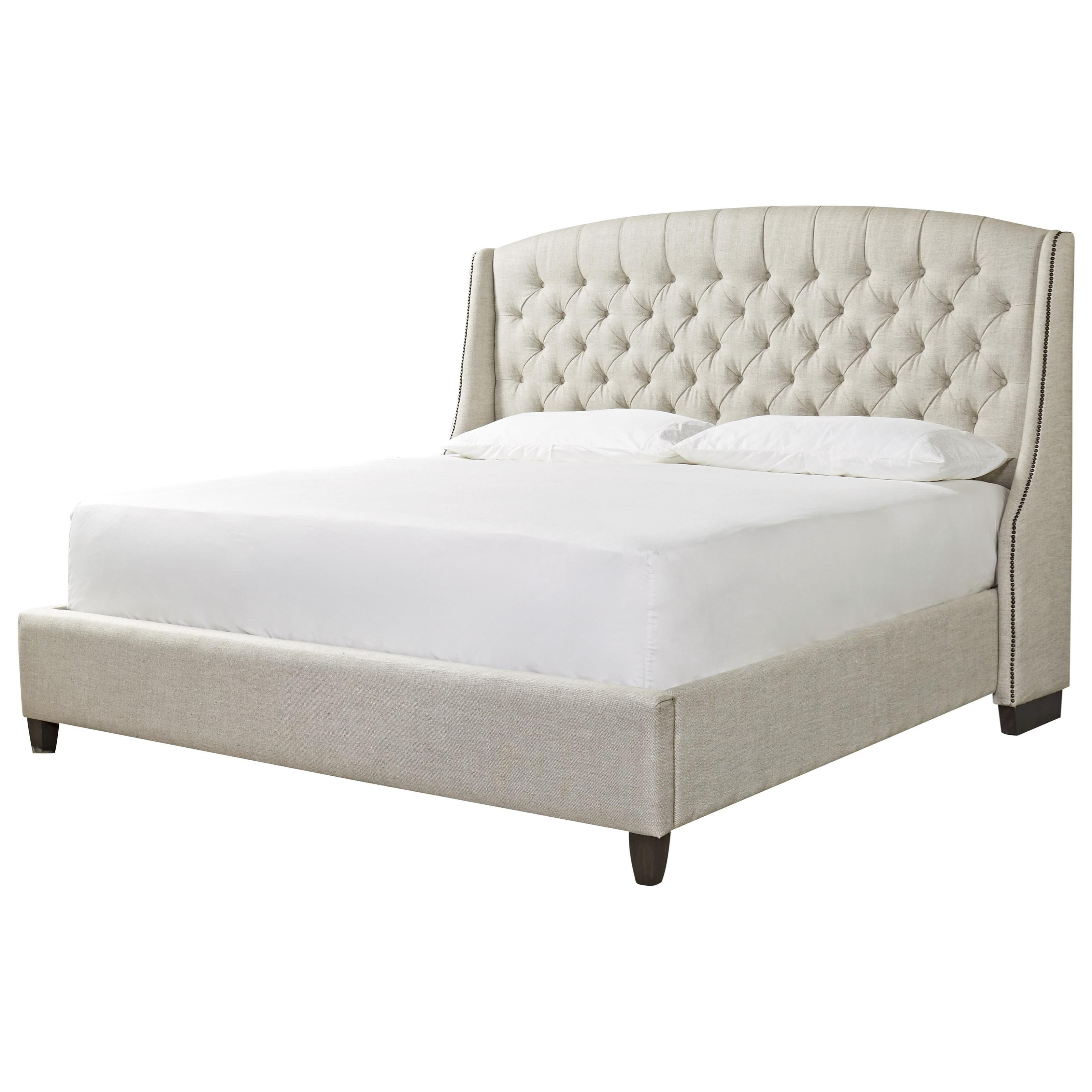 Universal Curated Halston Upholstered King Bed with Winged Headboard