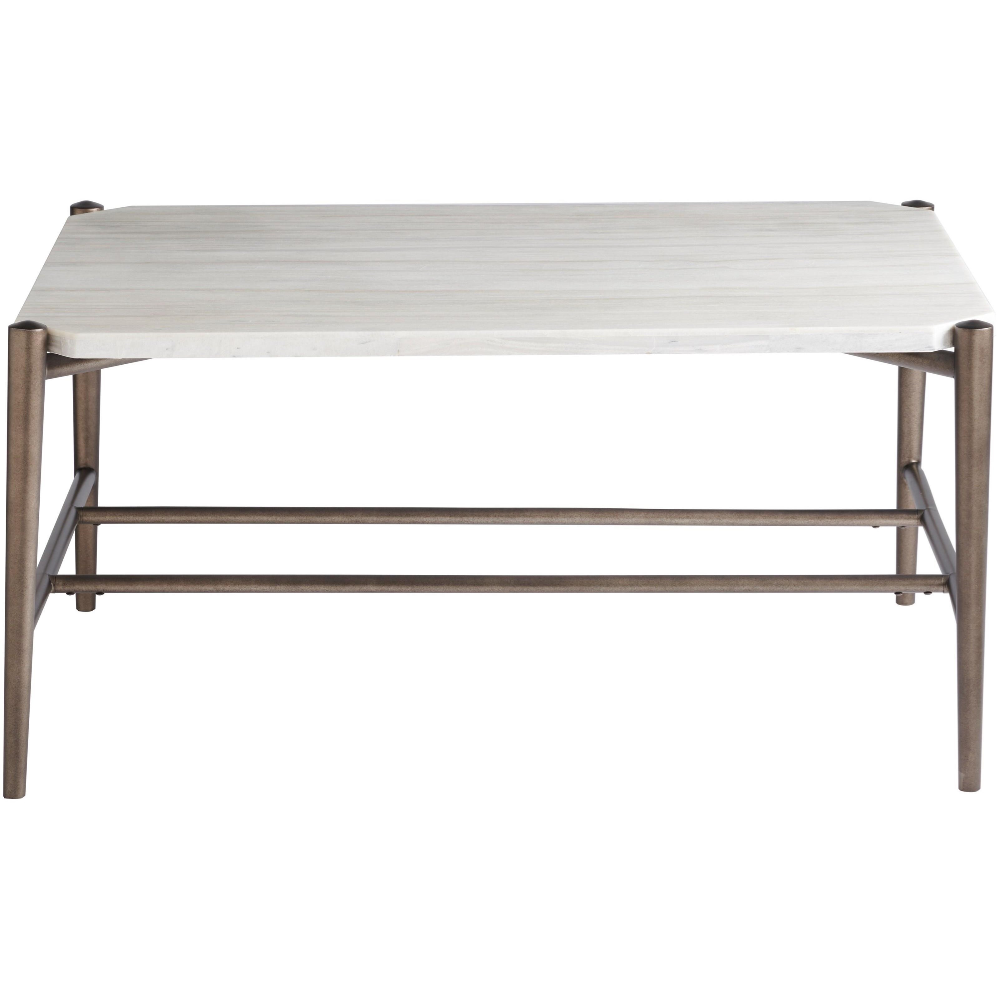 Universal Curated Contemporary Oslo Cocktail Table with White Stone Top