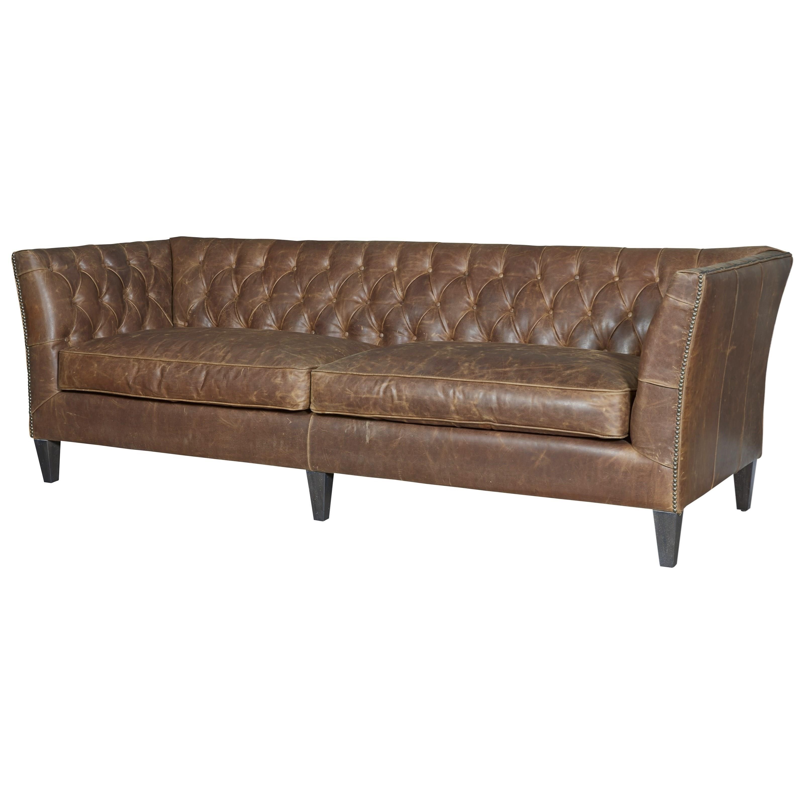 Universal Duncan Traditional Sofa in Diamond Tufted Leather Lindy's