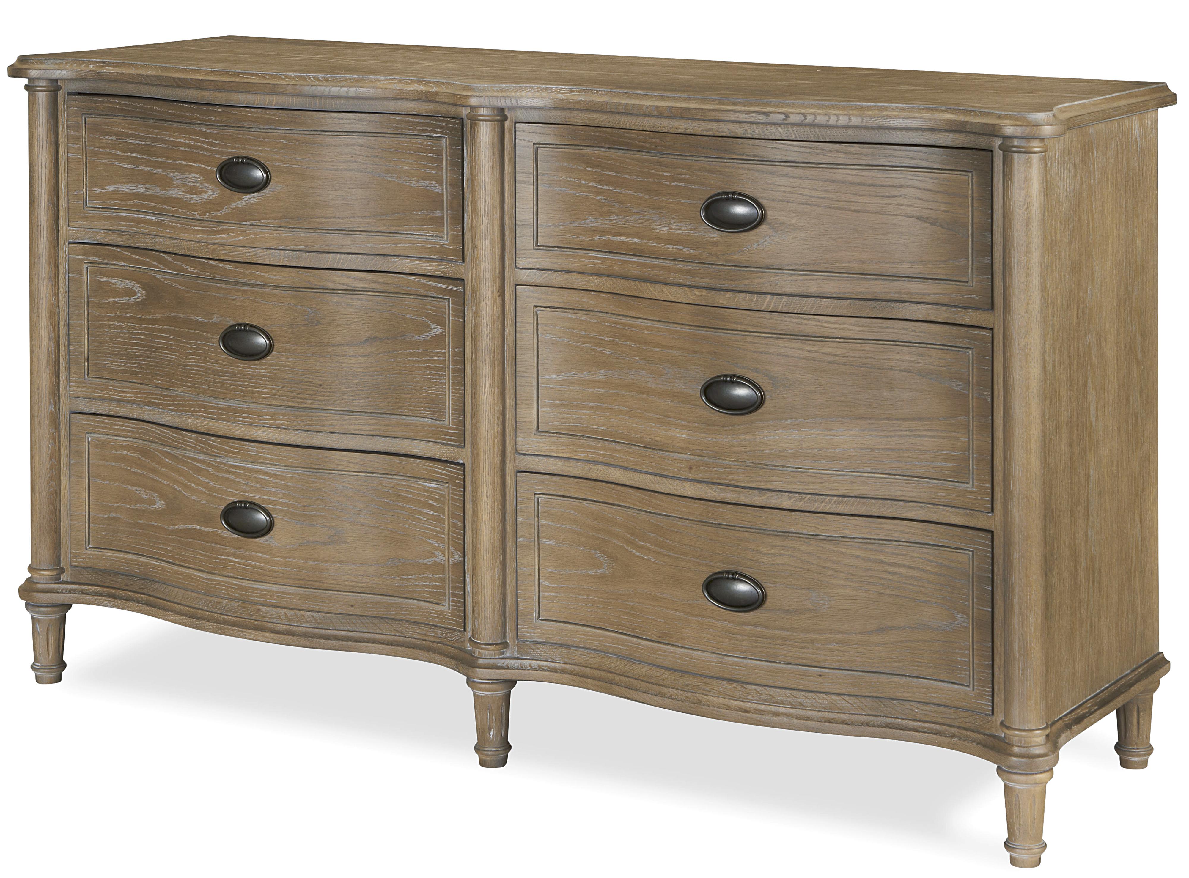 Universal Curated 6 Drawer Dresser with Shaped Front Suburban