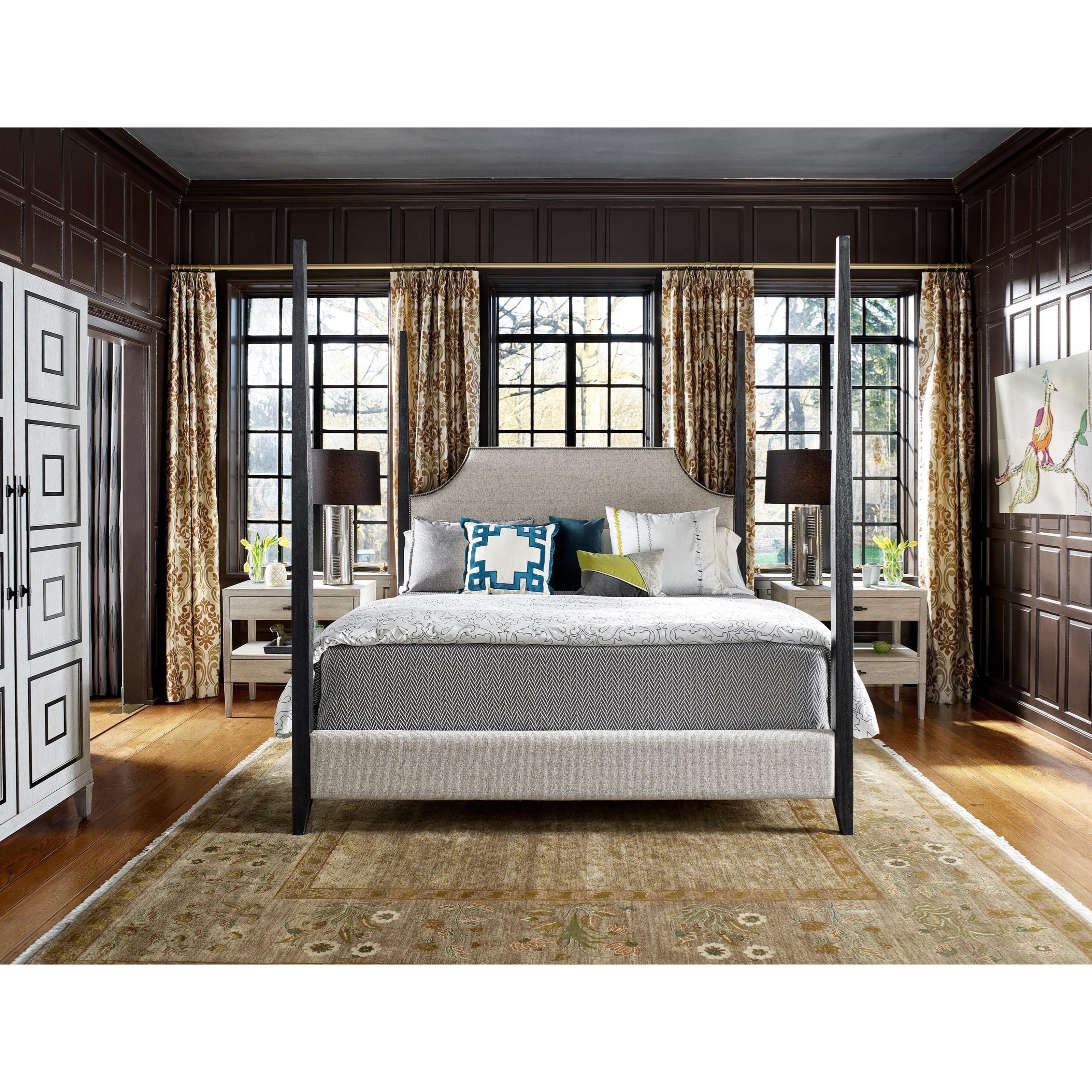 Universal Midtown Stanton King Upholstered Poster Bed Reeds Furniture