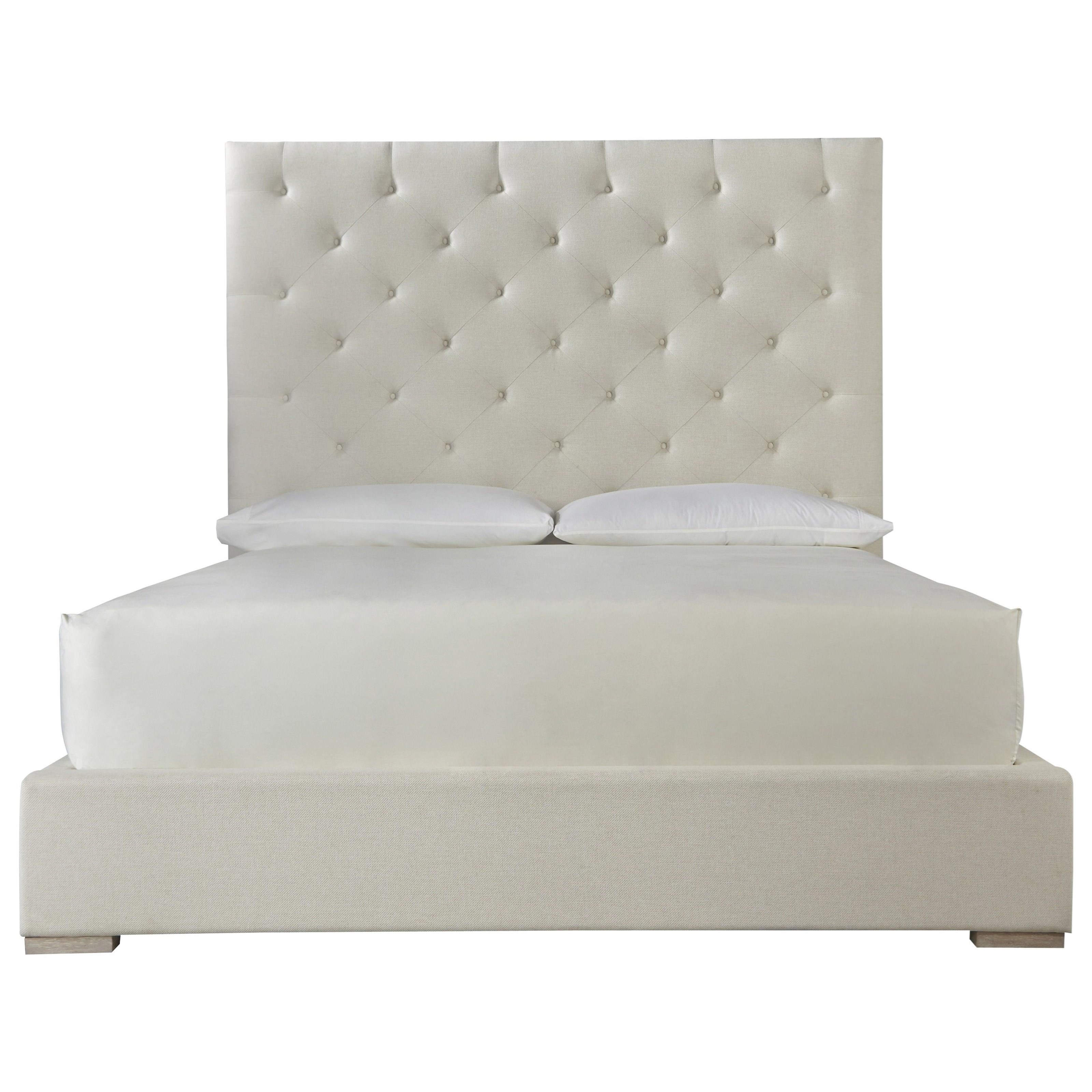 Universal Modern Brando Cal King Bed with Tufted Headboard Reeds