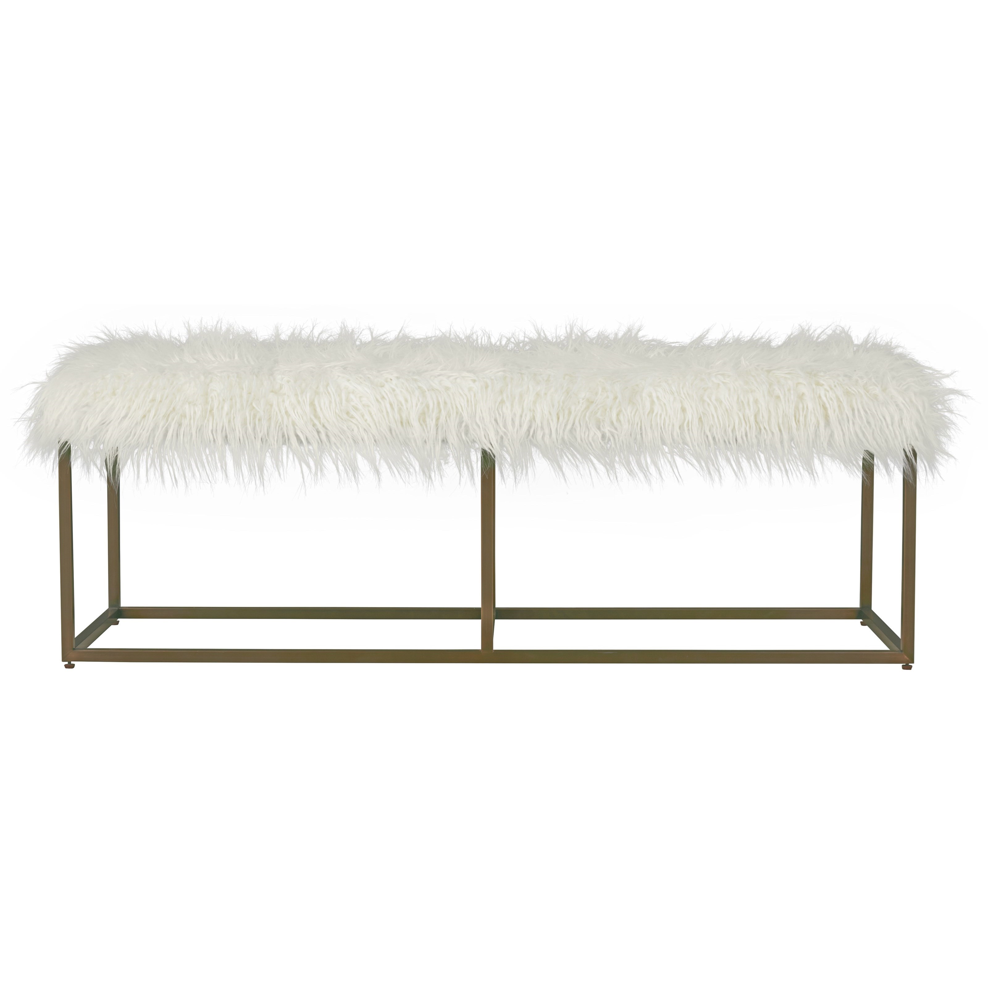 Universal Modern Contemporary Upholstered Bench with Brushed Brass Base