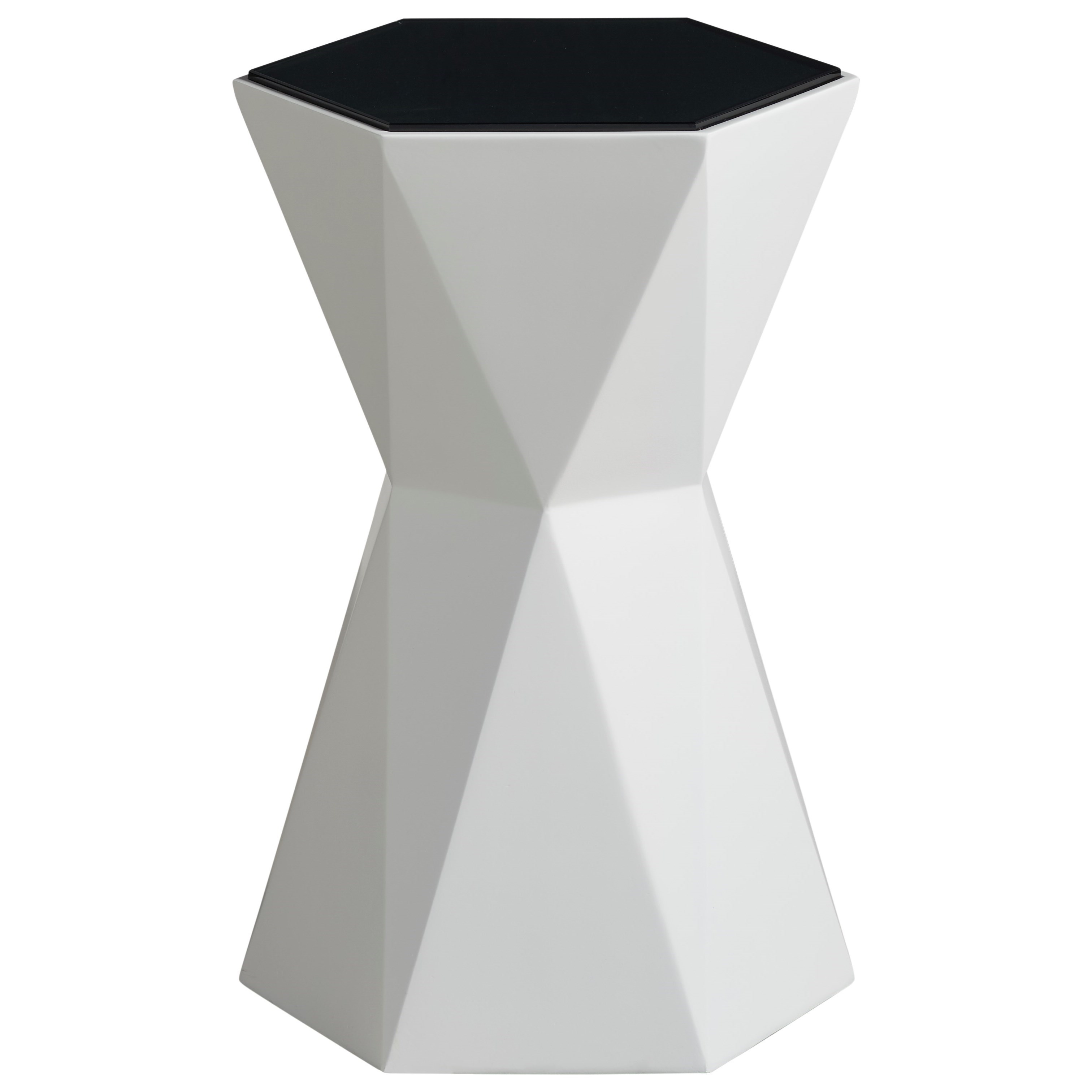 Universal Modern Hexagon Martini Table with Gray Glass Top
